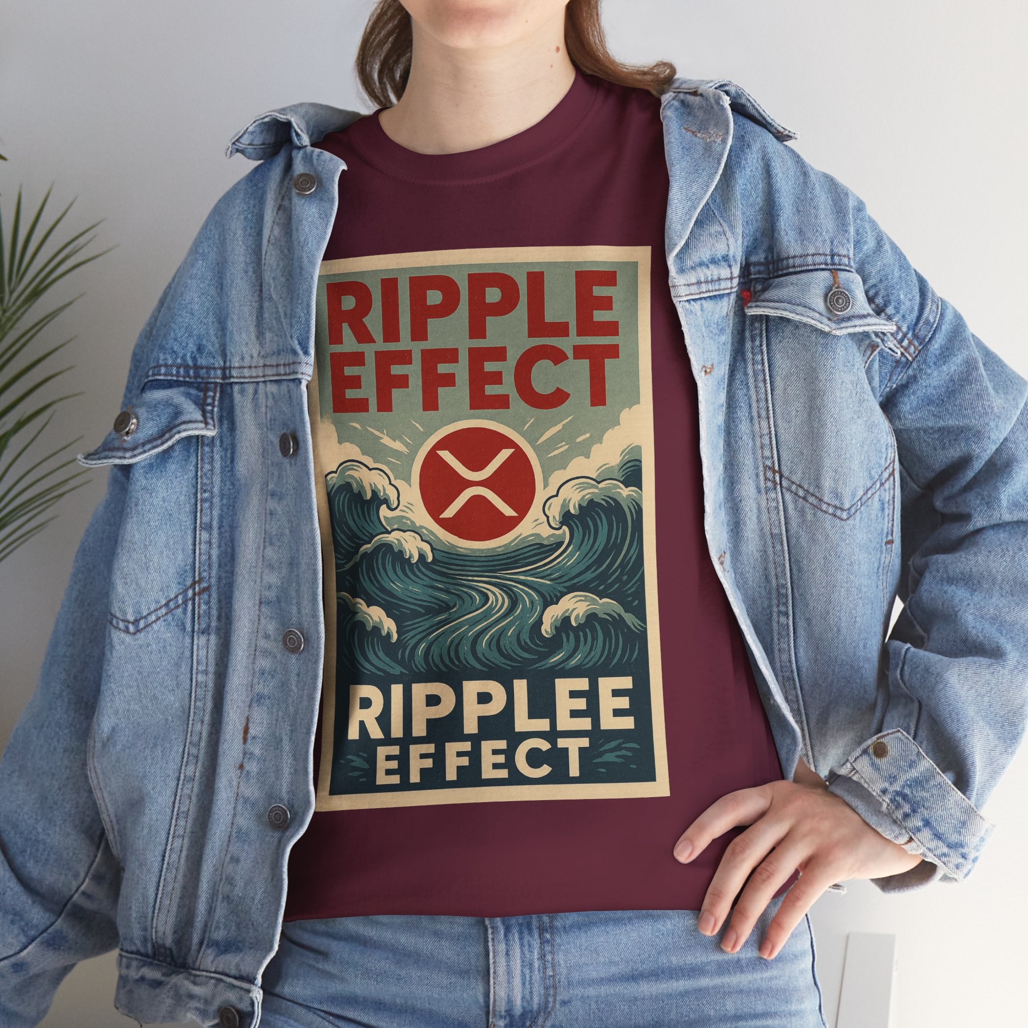 Ripple Effect Tee — Vintage Wave XRP Crypto Graphic T-Shirt
