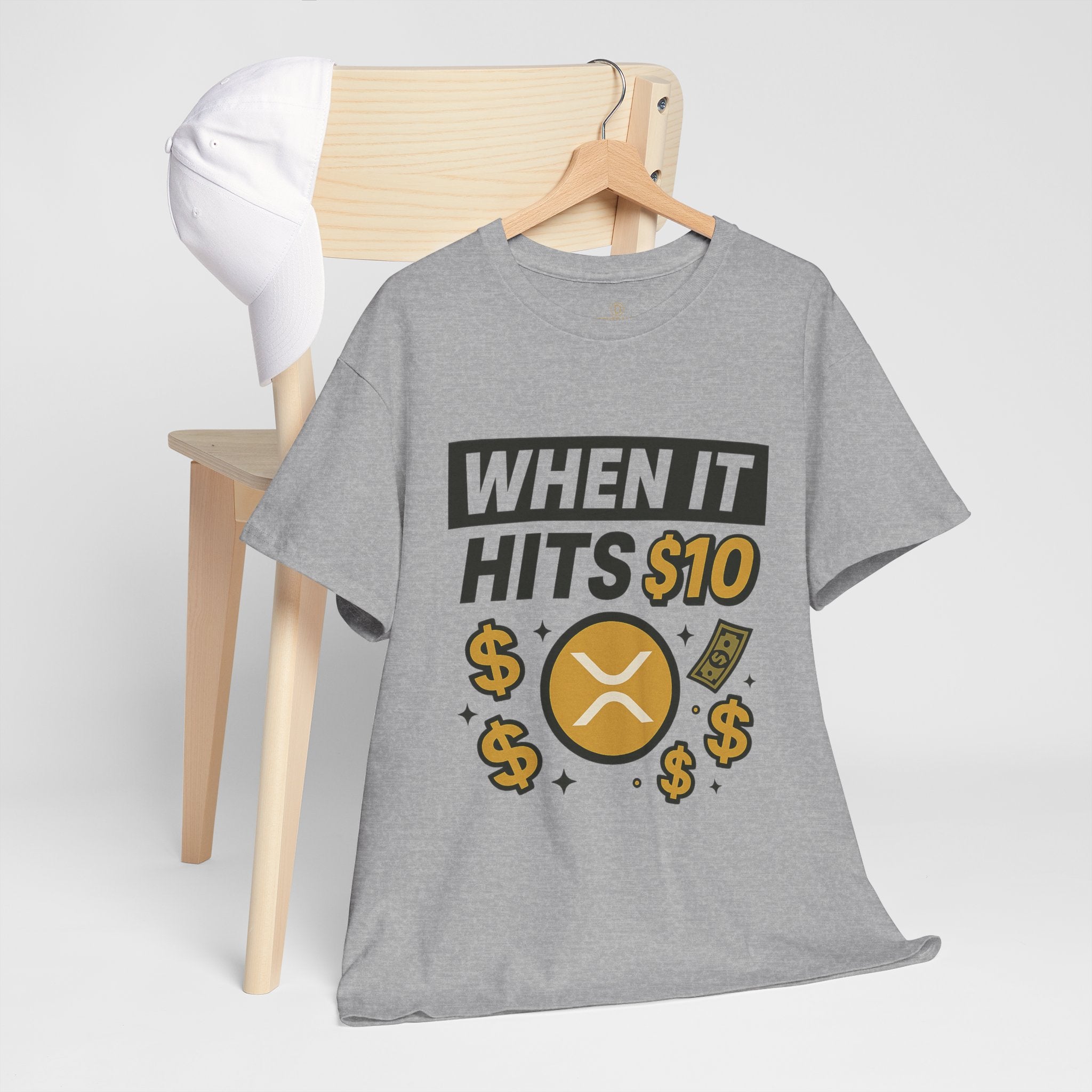 Crypto Tee - "When It Hits 10" Ripple XRP Meme Shirt