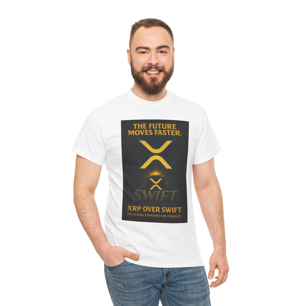 XRP Swift Crypto T-Shirt — “The Future Moves Faster” XRP Over Swift Tee
