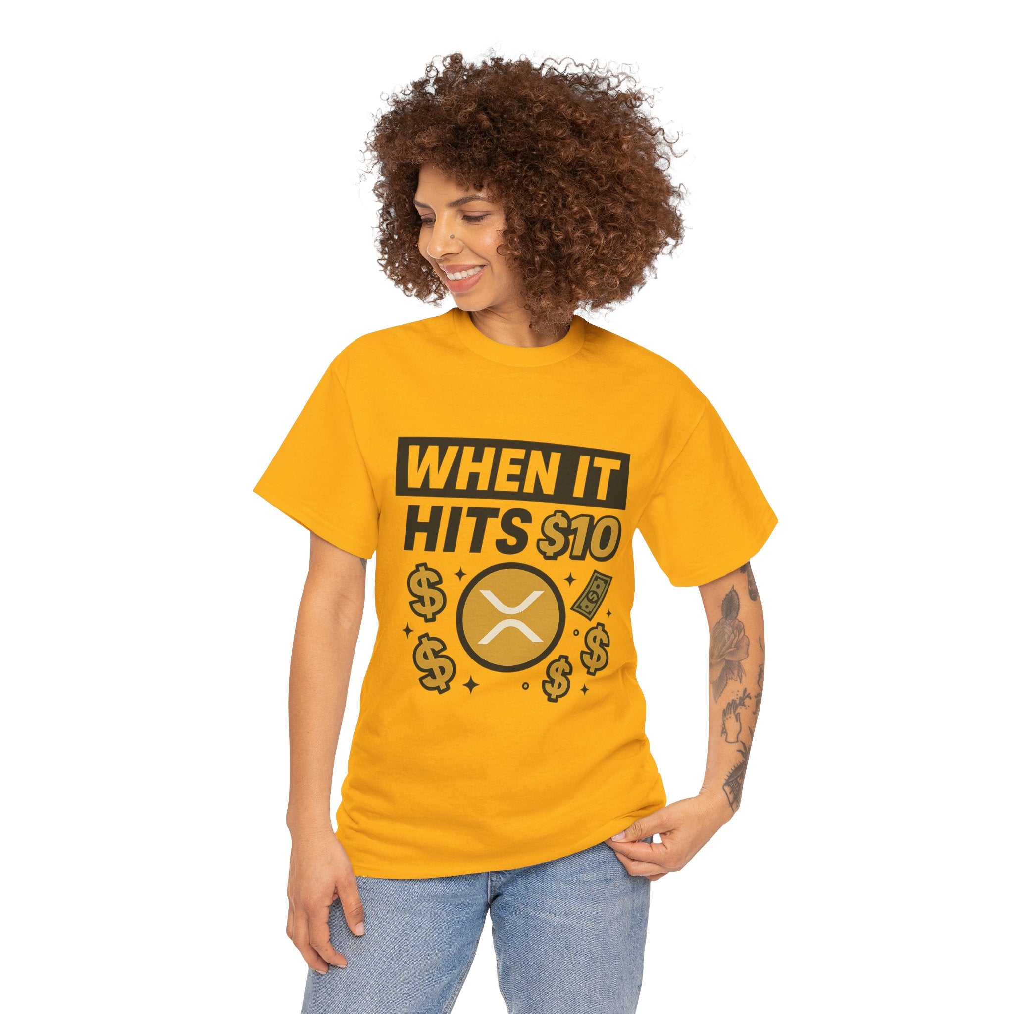 Crypto Tee - "When It Hits 10" Ripple XRP Meme Shirt