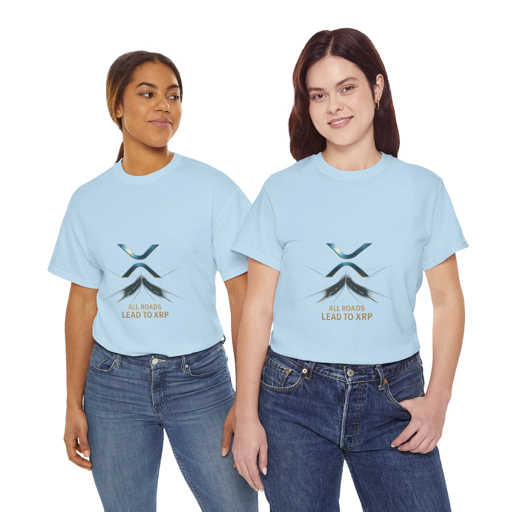 All Roads Lead to XRP T-Shirt — Crypto Ripple Logo Tee