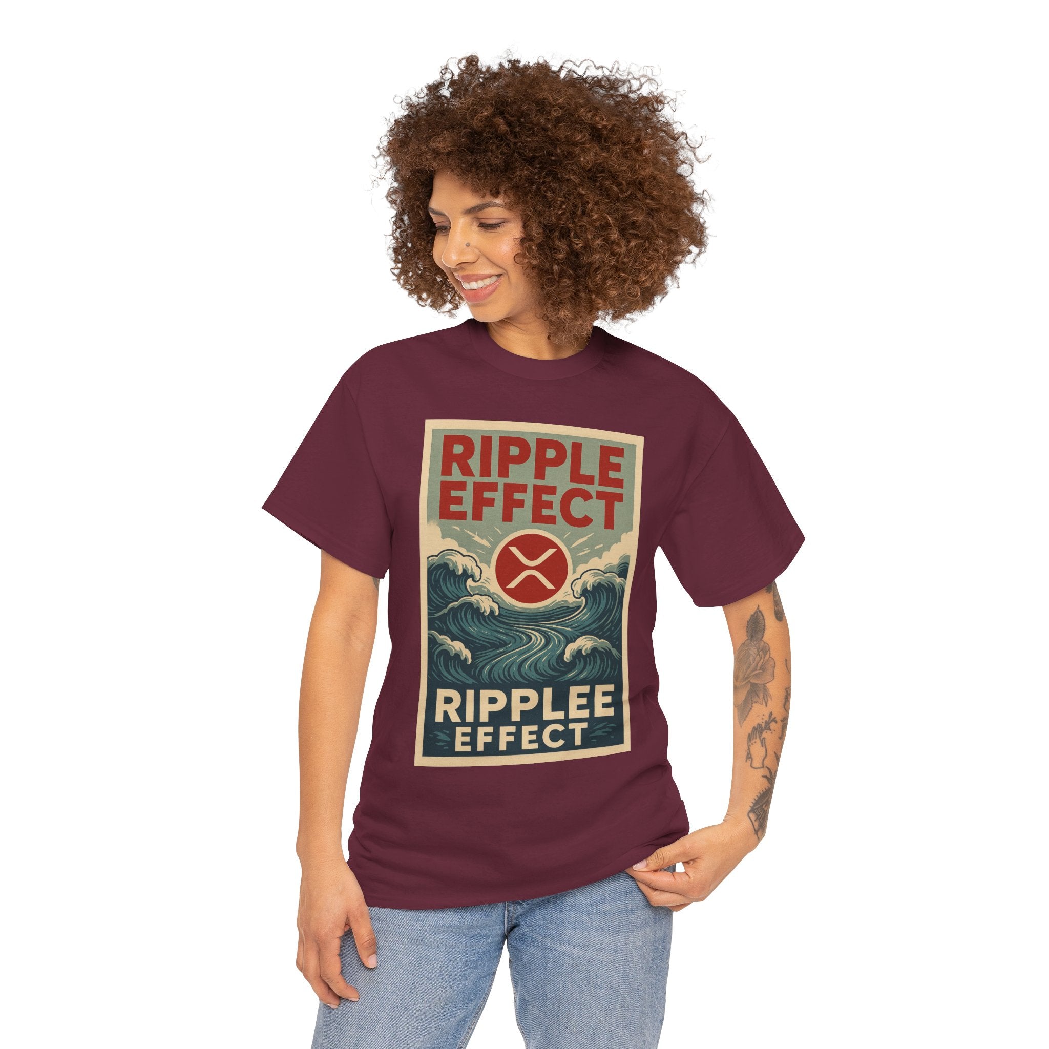 Ripple Effect Tee — Vintage Wave XRP Crypto Graphic T-Shirt