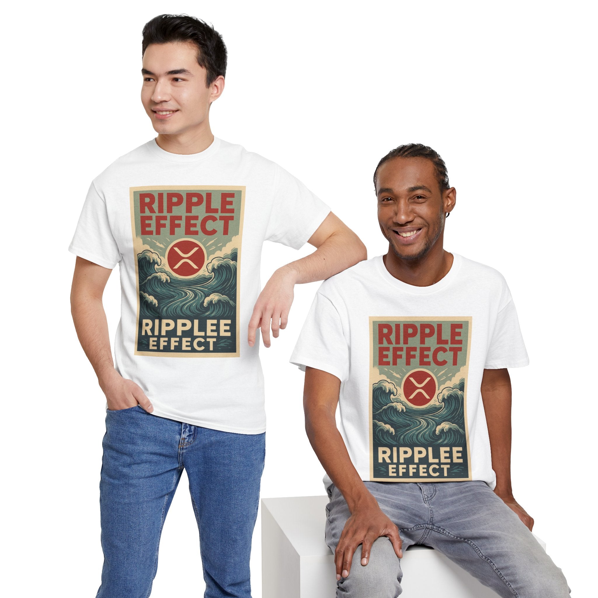 Ripple Effect Tee — Vintage Wave XRP Crypto Graphic T-Shirt
