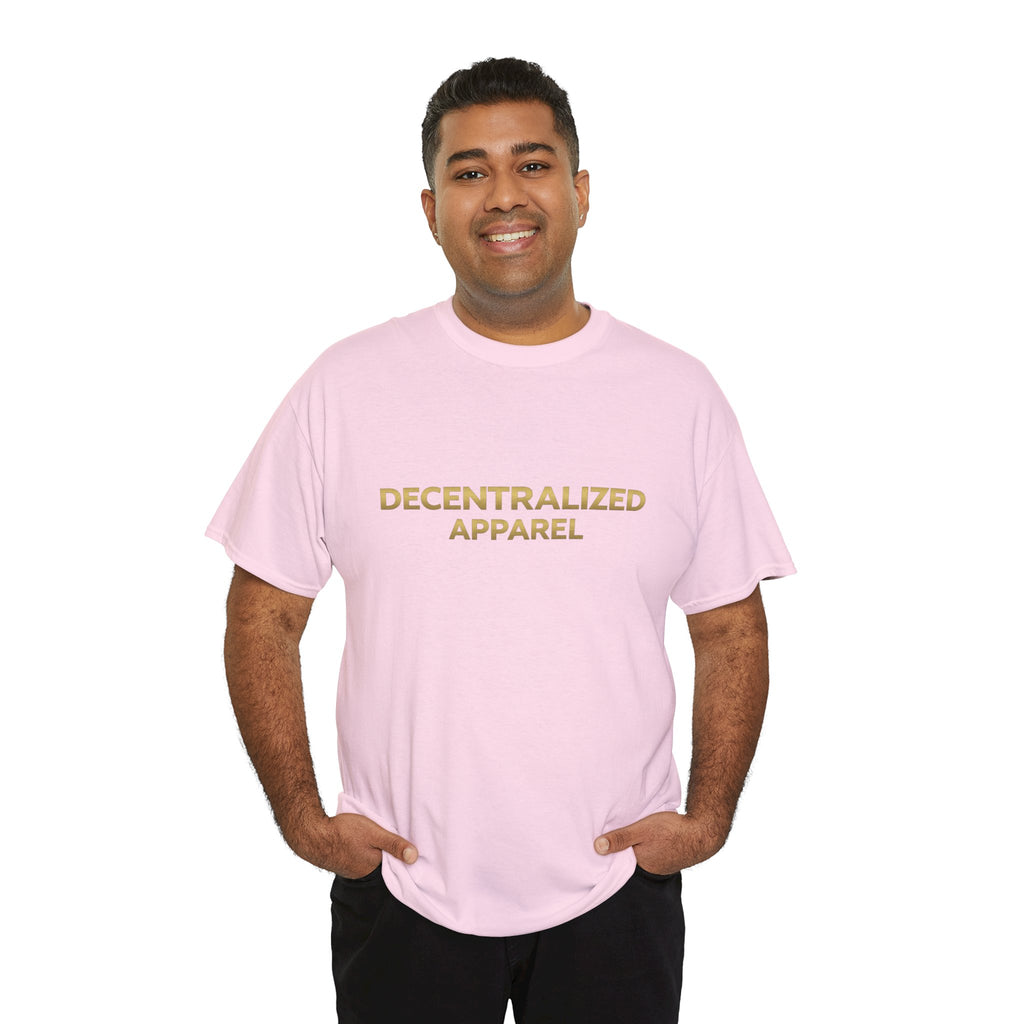 Decentralized Apparel T‑Shirt — Minimal Gold Logo Tee