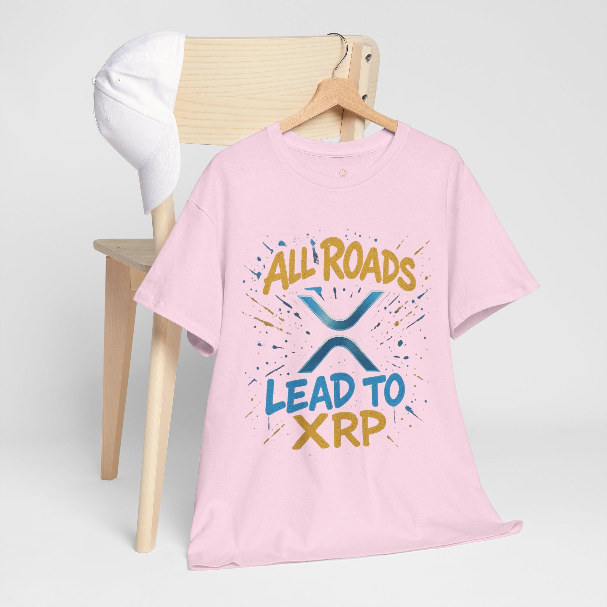 XRP Crypto Tee — "All Roads Lead to XRP" Casual Cryptocurrency Shirt