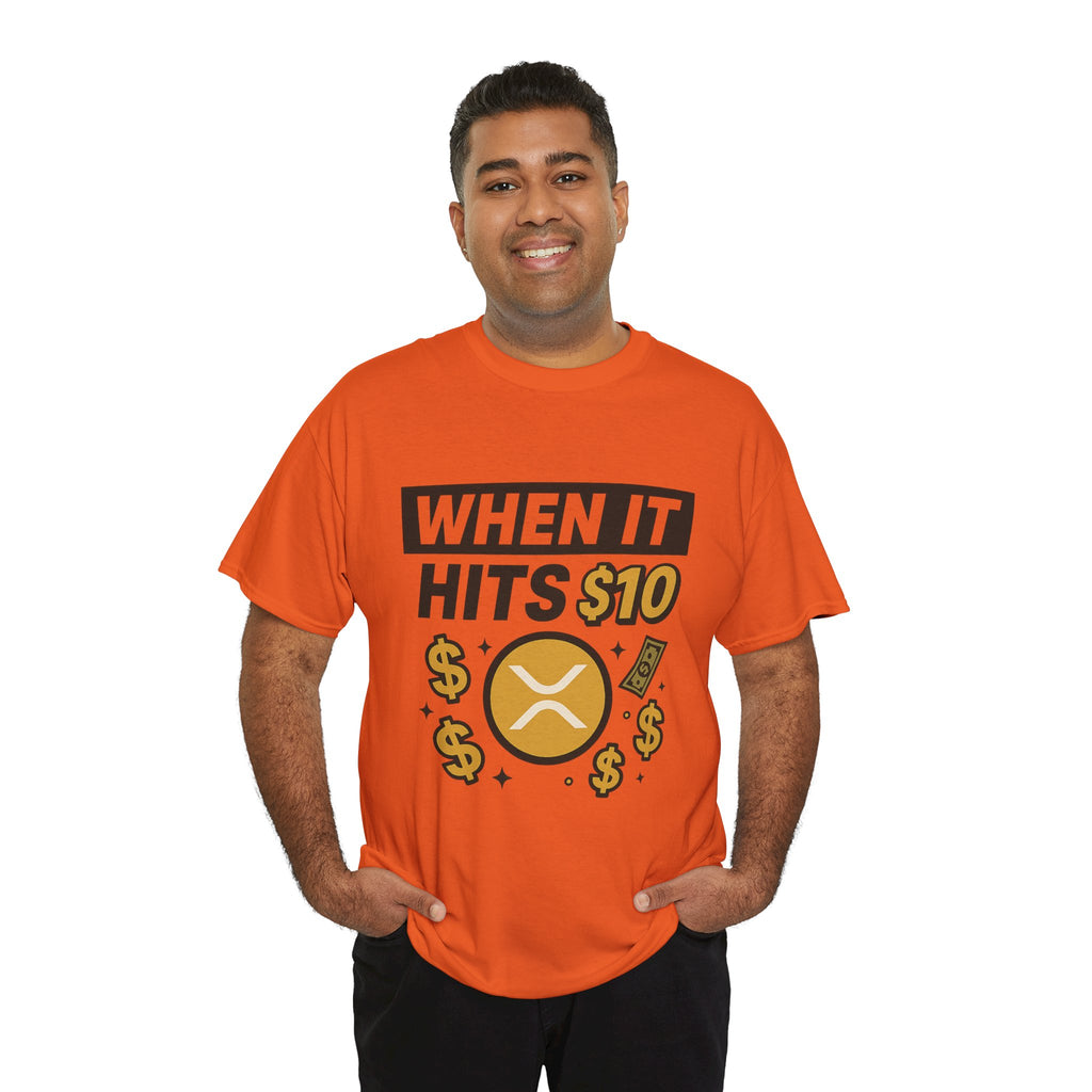 Crypto Tee - "When It Hits 10" Ripple XRP Meme Shirt
