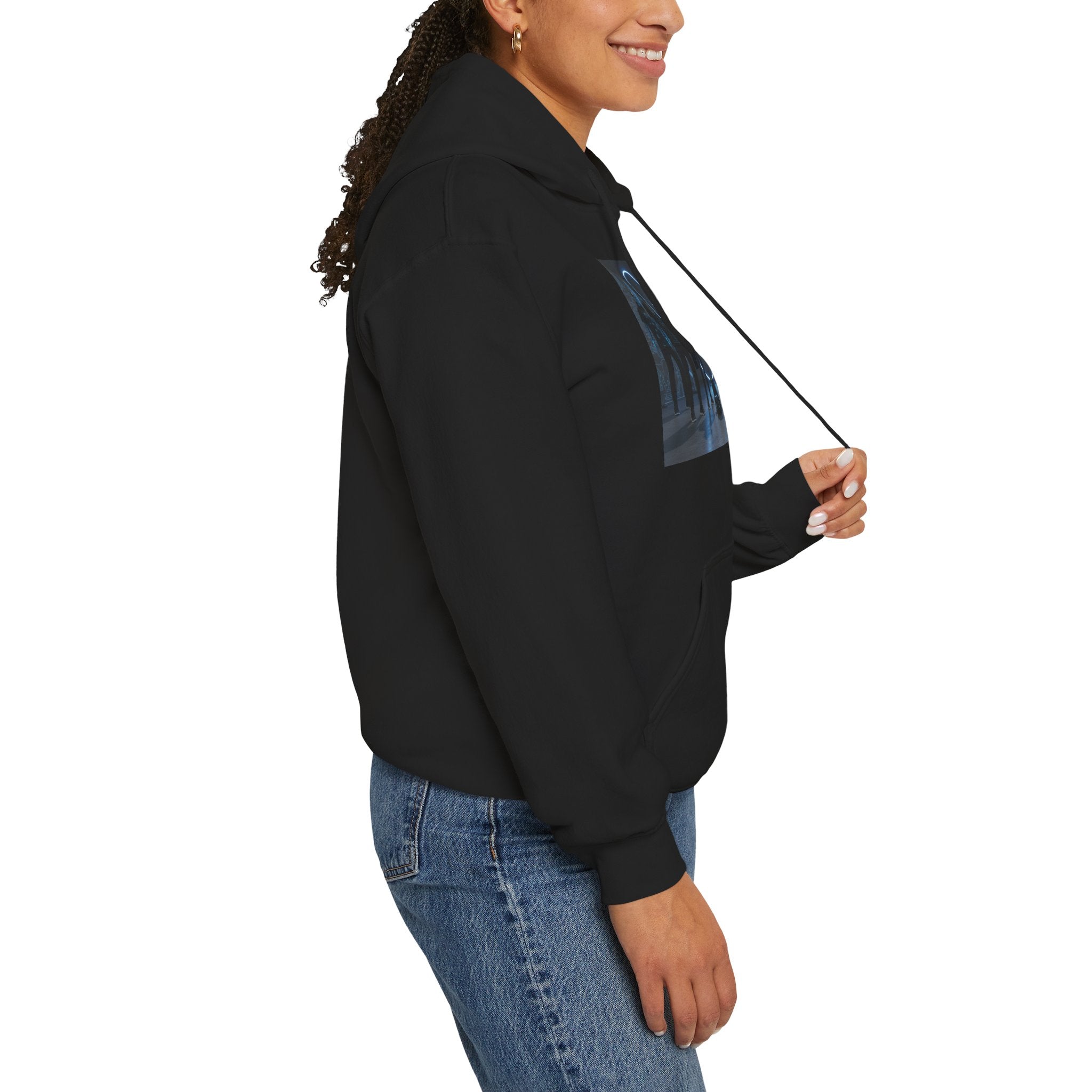 Futuristic Neon Portal Hoodie – Cyberpunk Sci‑Fi Crew Graphic Sweatshirt