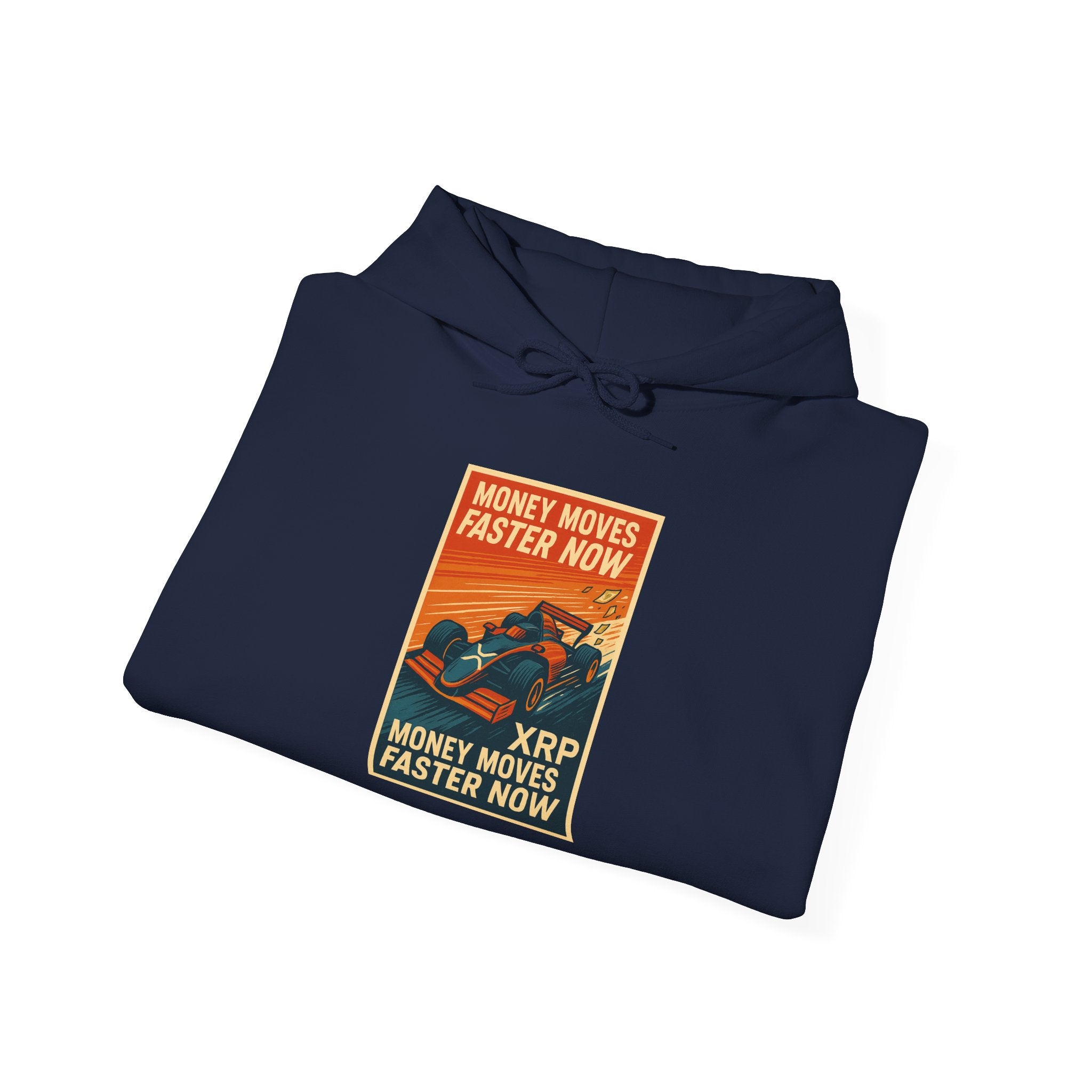 XRP 'Money Moves Faster Now' Hoodie – Crypto Retro Graphic Pullover