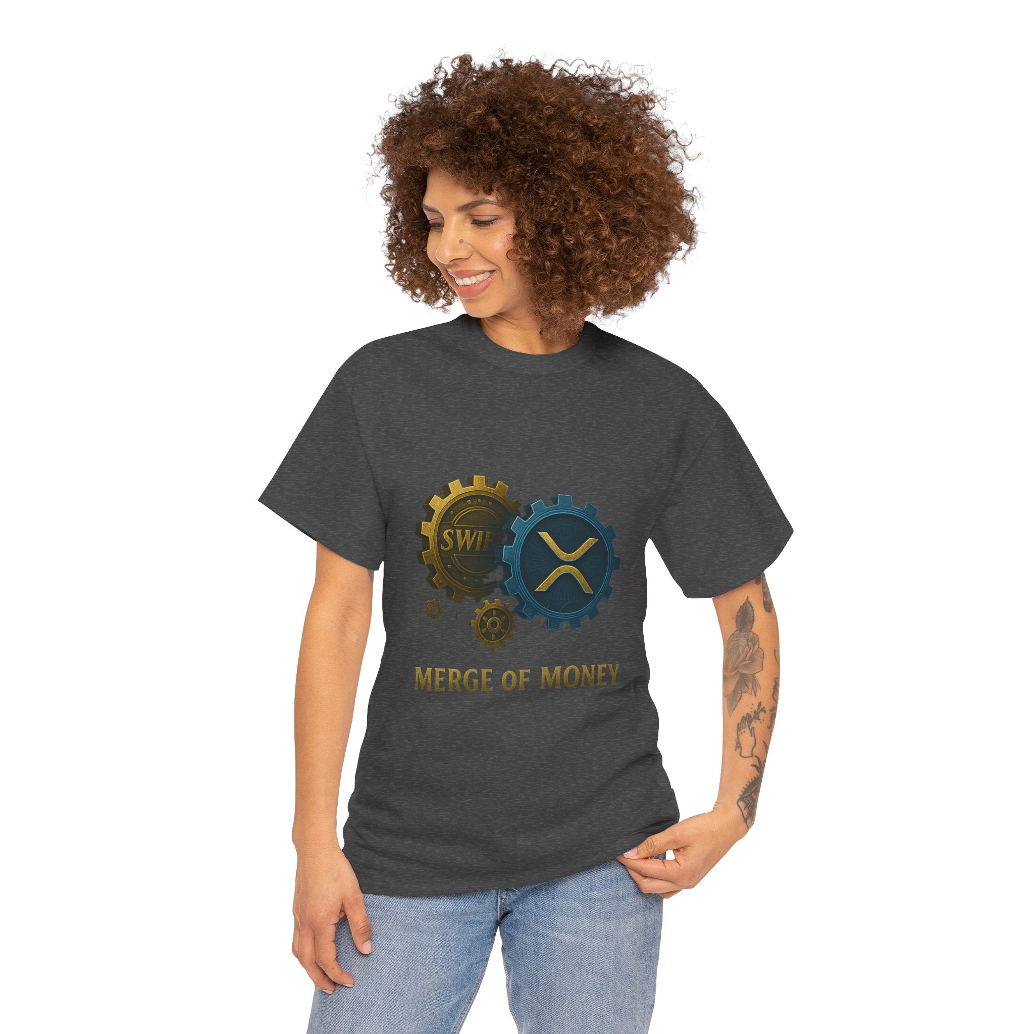 Merge of Money Tee - Cryptocurrency Gears XRP & SWI Crypto T-Shirt