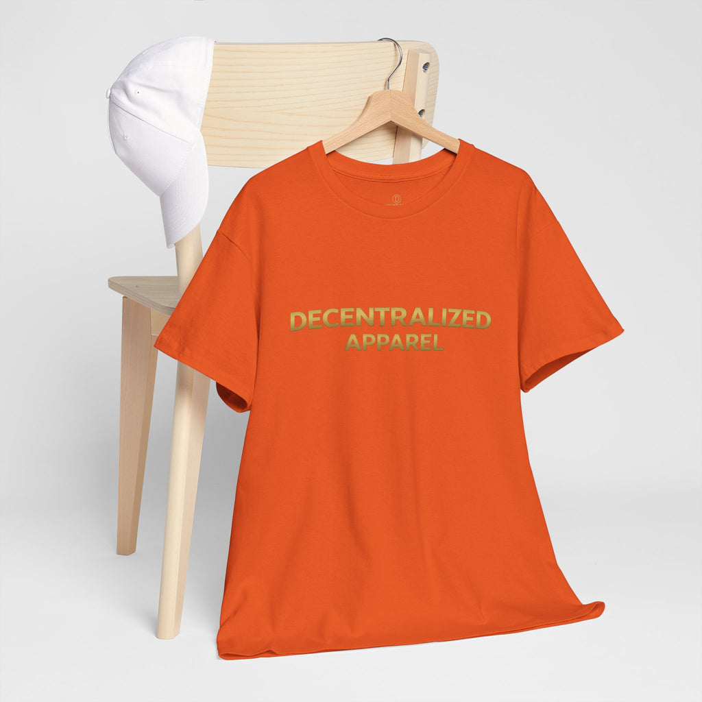 Decentralized Apparel T‑Shirt — Minimal Gold Logo Tee