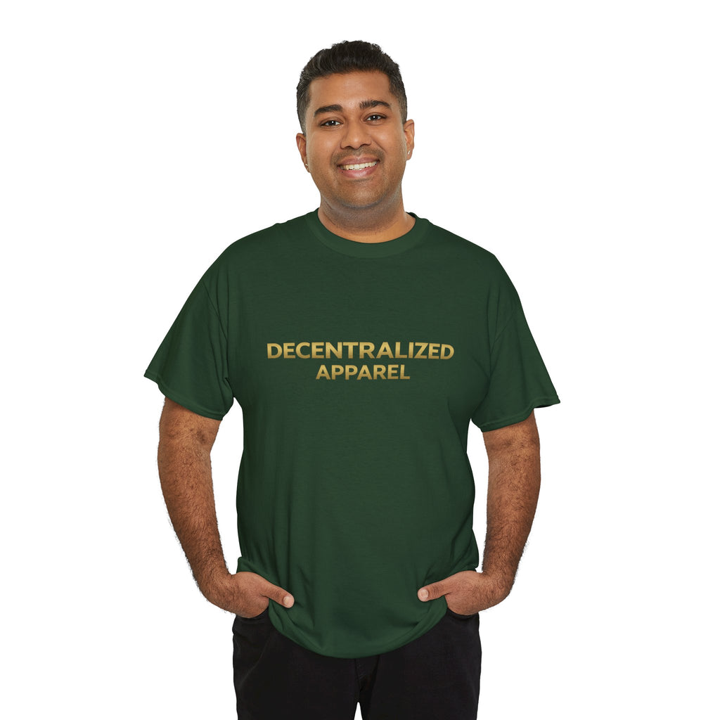 Decentralized Apparel T‑Shirt — Minimal Gold Logo Tee