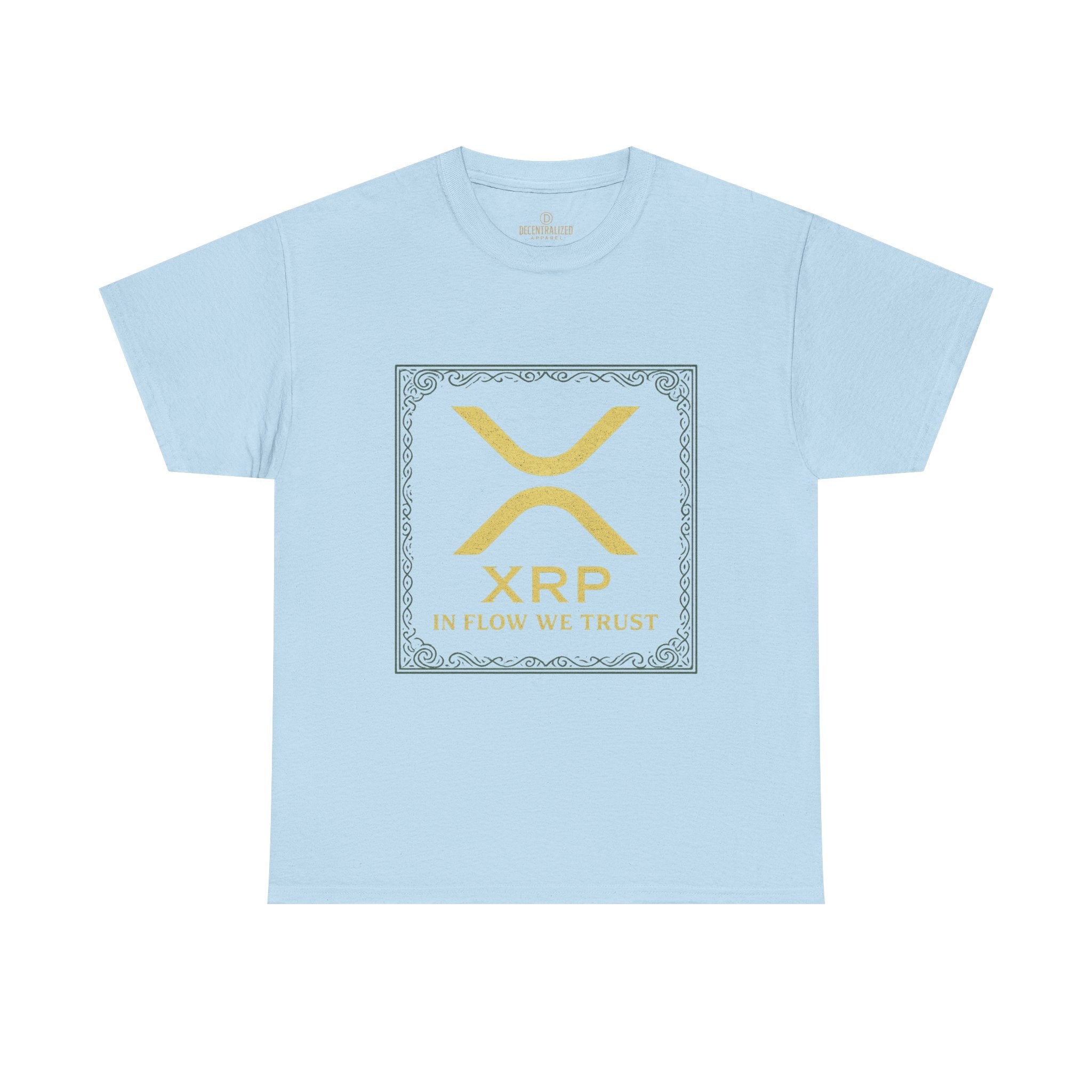 XRP Logo T-Shirt — "In Flow We Trust" Crypto Tee for Ripple Fans