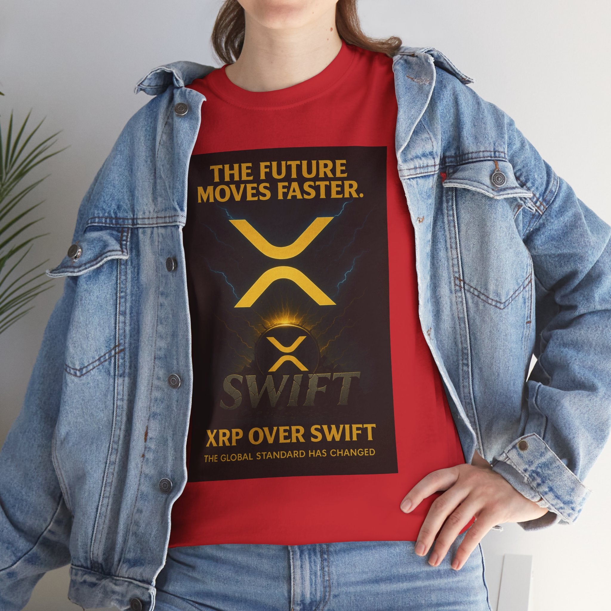 XRP Swift Crypto T-Shirt — “The Future Moves Faster” XRP Over Swift Tee