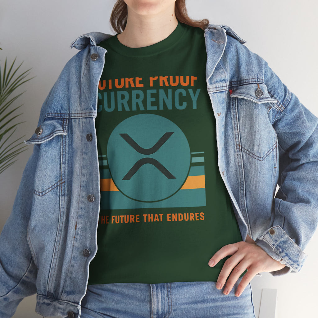 RIPPLE XRP 'Future Proof Currency' Graphic Tee — Crypto Retro Logo Shirt