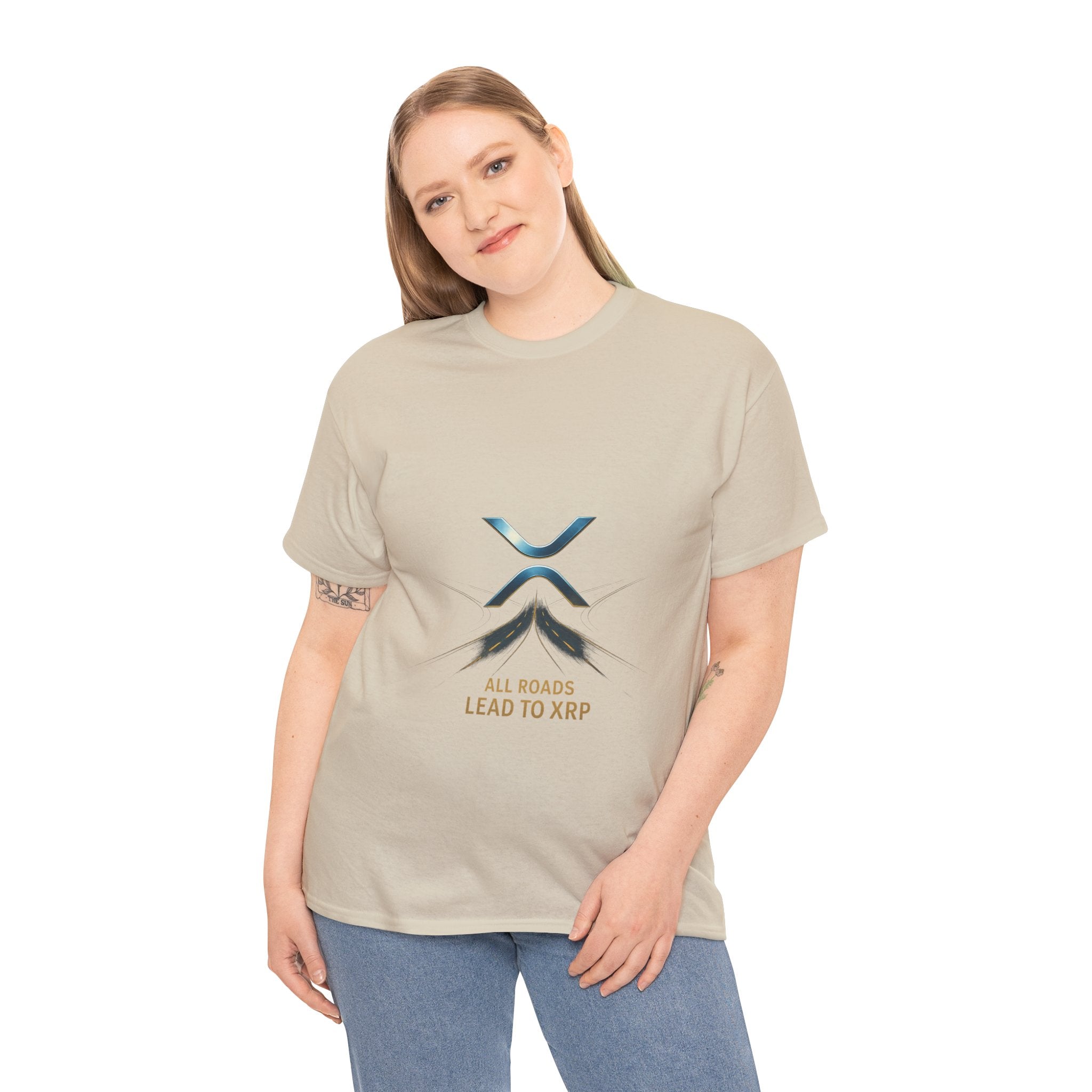 All Roads Lead to XRP T-Shirt — Crypto Ripple Logo Tee