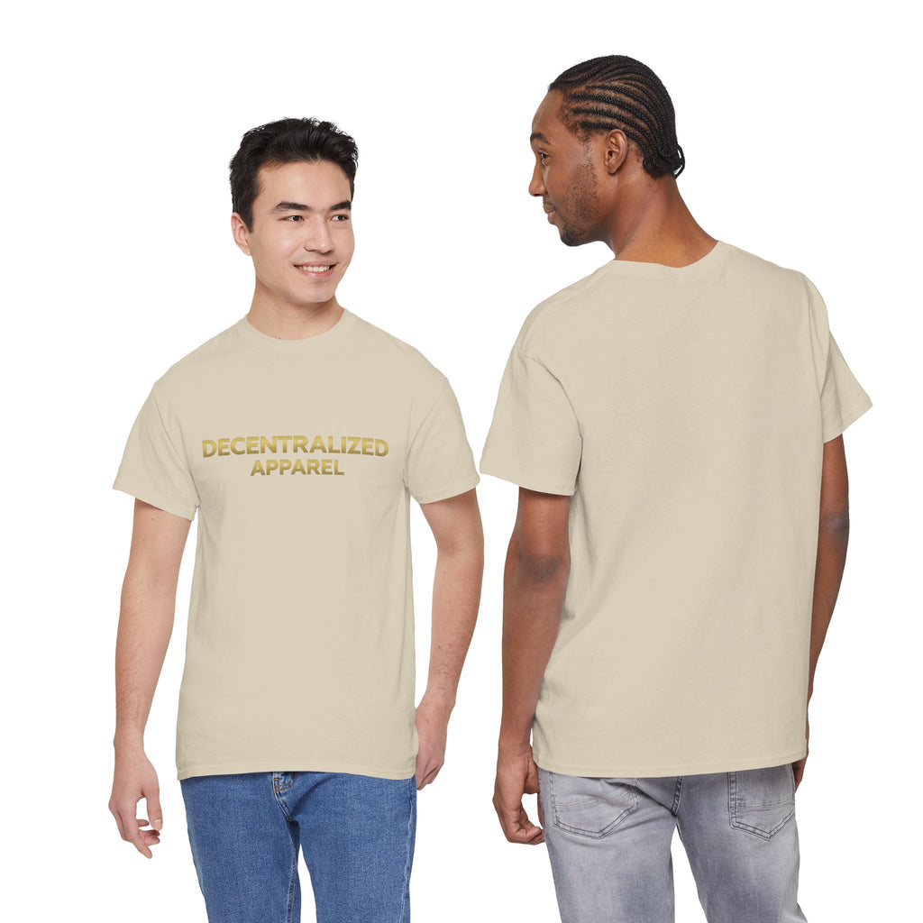 Decentralized Apparel T‑Shirt — Minimal Gold Logo Tee