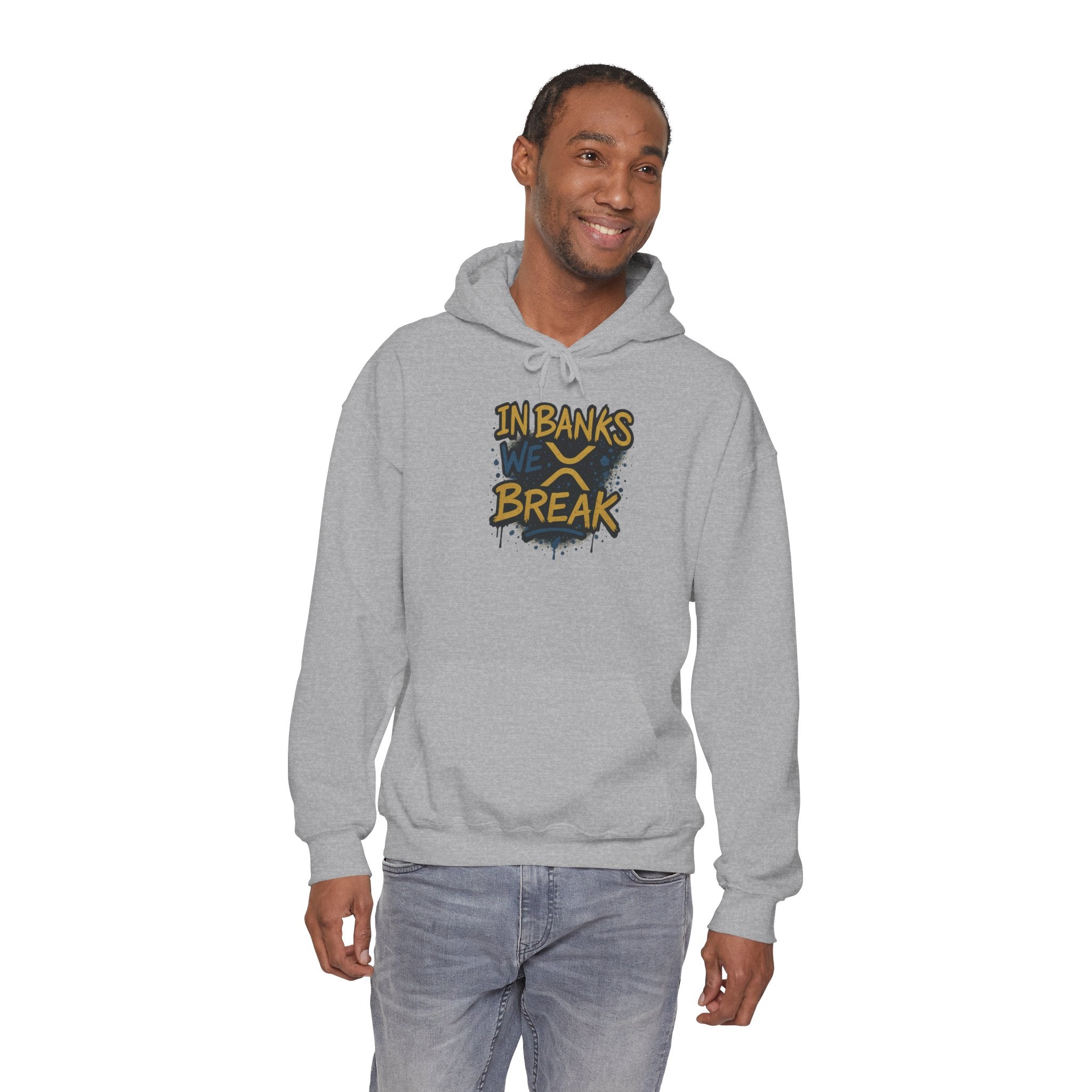 In Banks We Break Hoodie — Streetwear Graffiti Hoodie for Urban Style