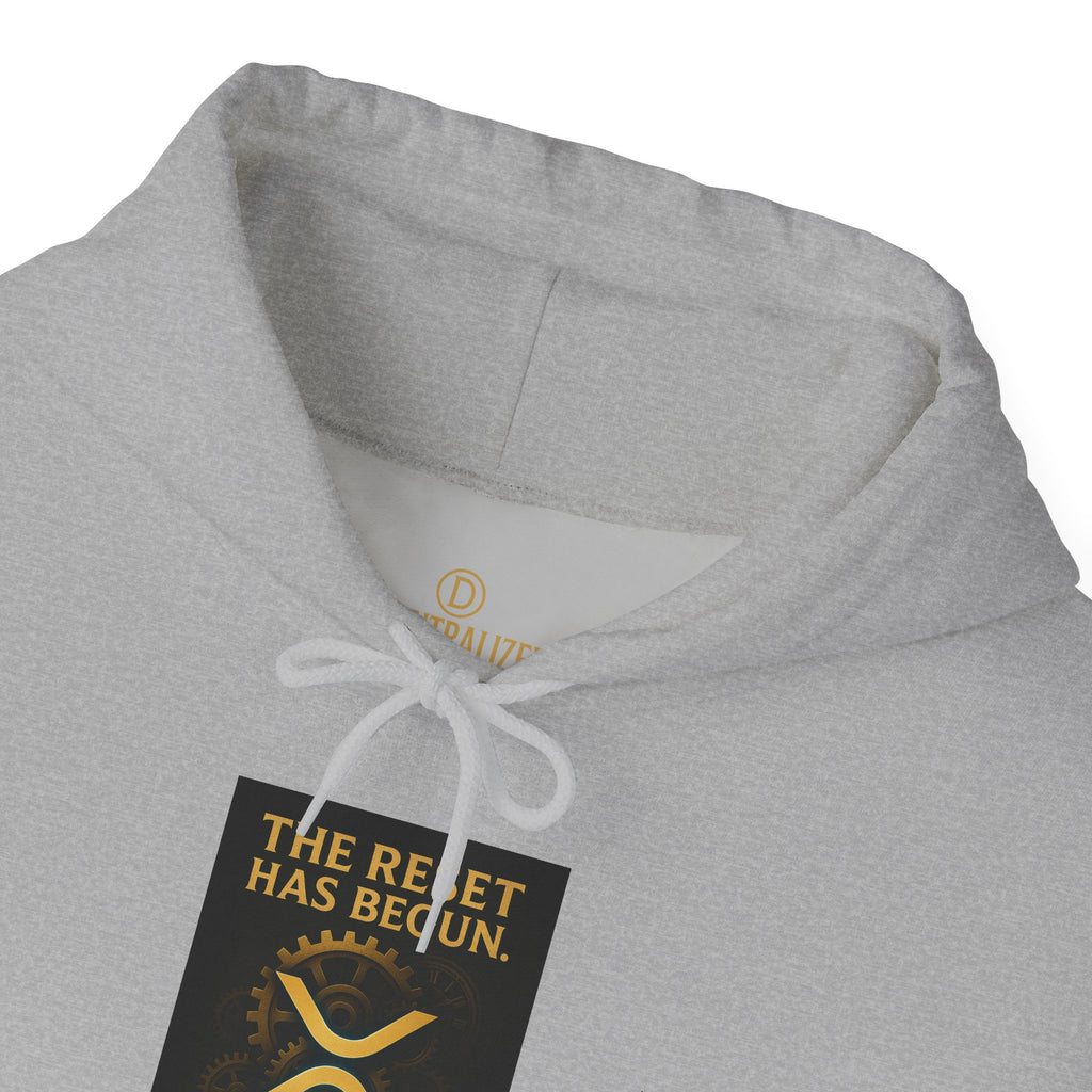 XRP Hoodie — "The Reset Has Begun" Crypto Logo Pullover