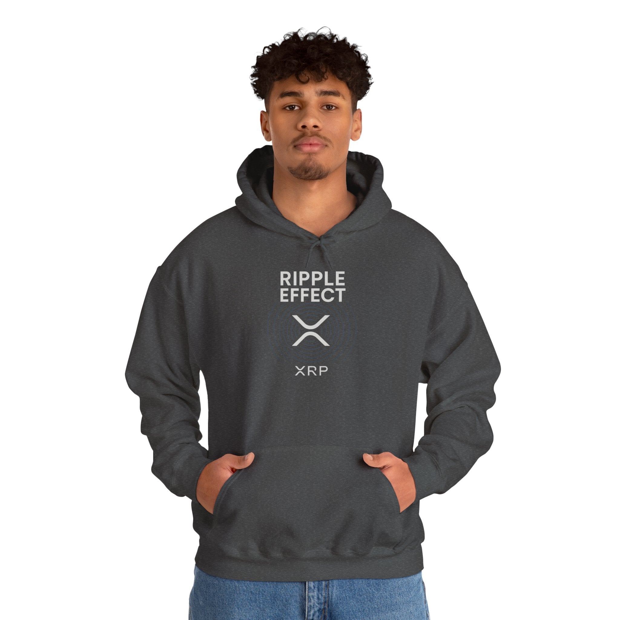 Ripple Effect Hoodie — Minimal Concentric Wave Graphic Sweatshirt