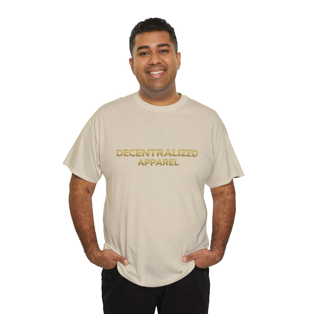 Decentralized Apparel T‑Shirt — Minimal Gold Logo Tee