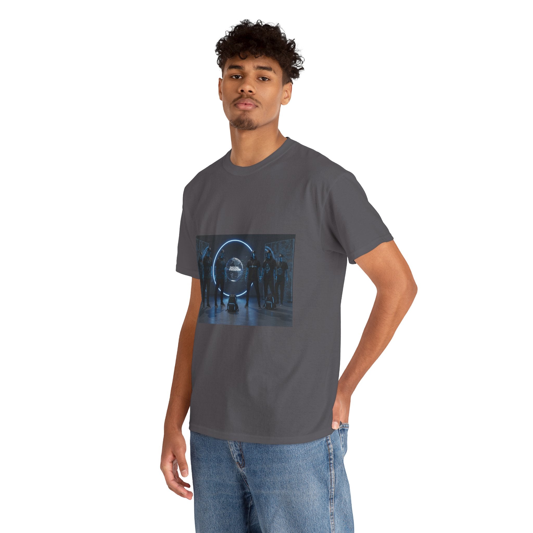 Sci‑Fi Portal Graphic Tee — Futuristic Neon Crew T-Shirt
