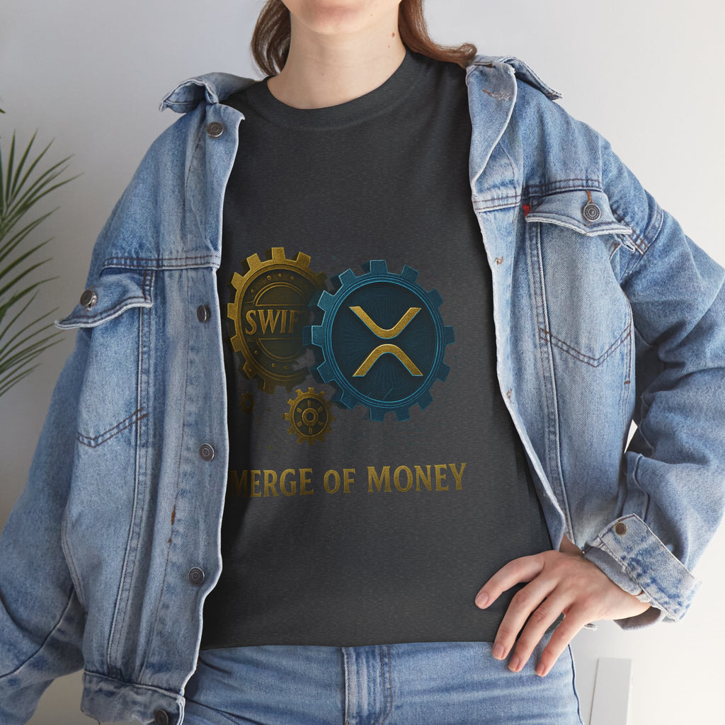 Merge of Money Tee - Cryptocurrency Gears XRP & SWI Crypto T-Shirt