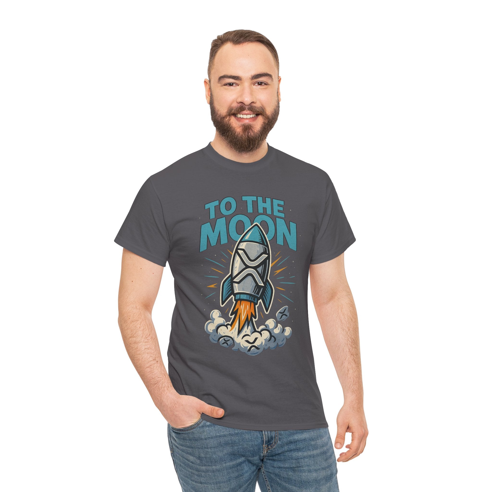 To The Moon Rocket T-Shirt — Space Graphic Tee for Crypto & Space Enthusiasts