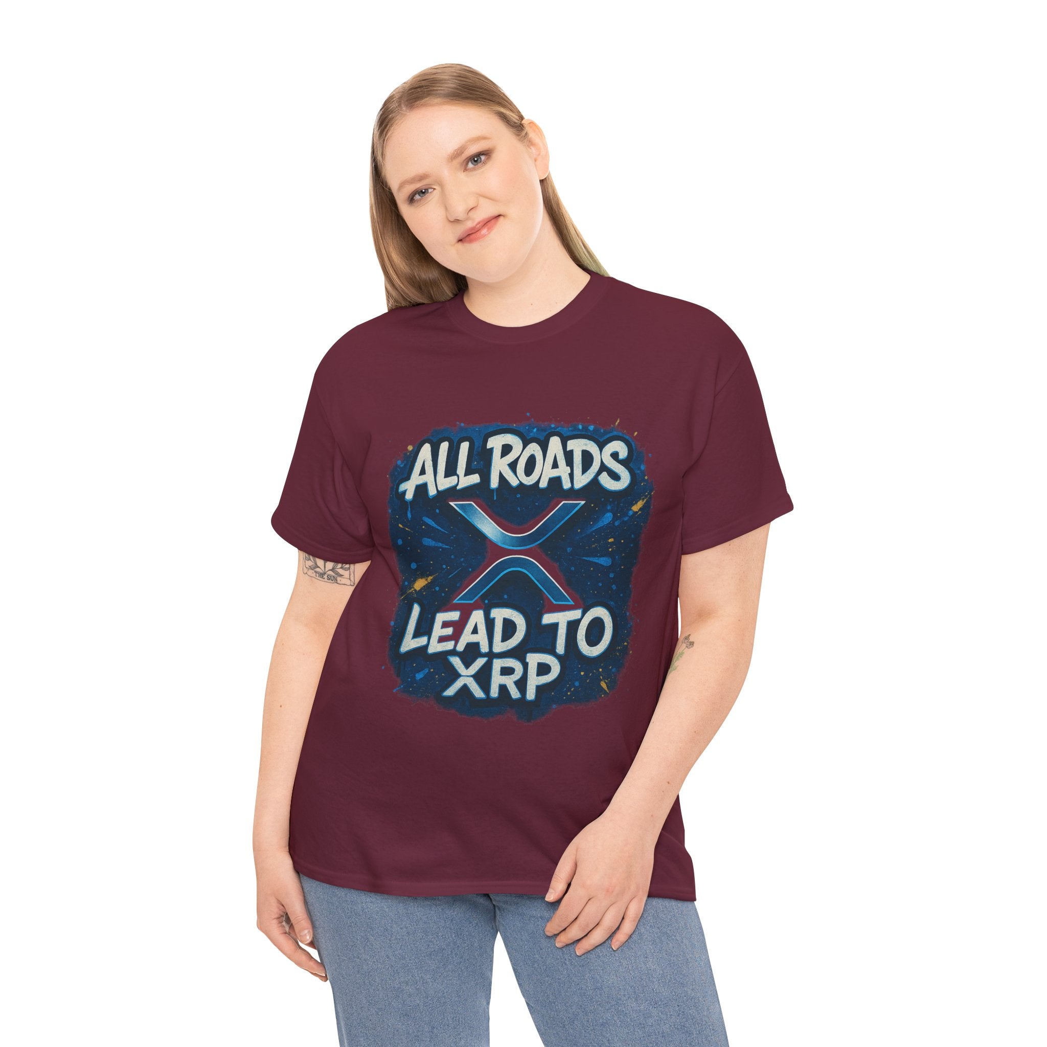 XRP Crypto T-Shirt — "All Roads Lead to XRP" Graphic Tee
