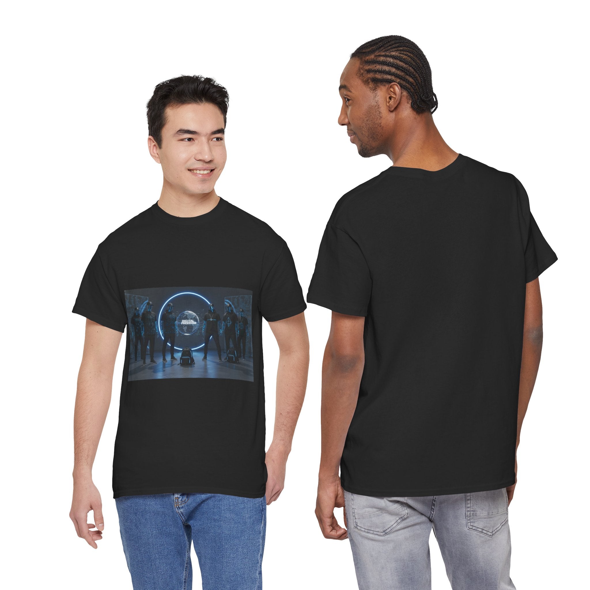 Sci‑Fi Portal Graphic Tee — Futuristic Neon Crew T-Shirt