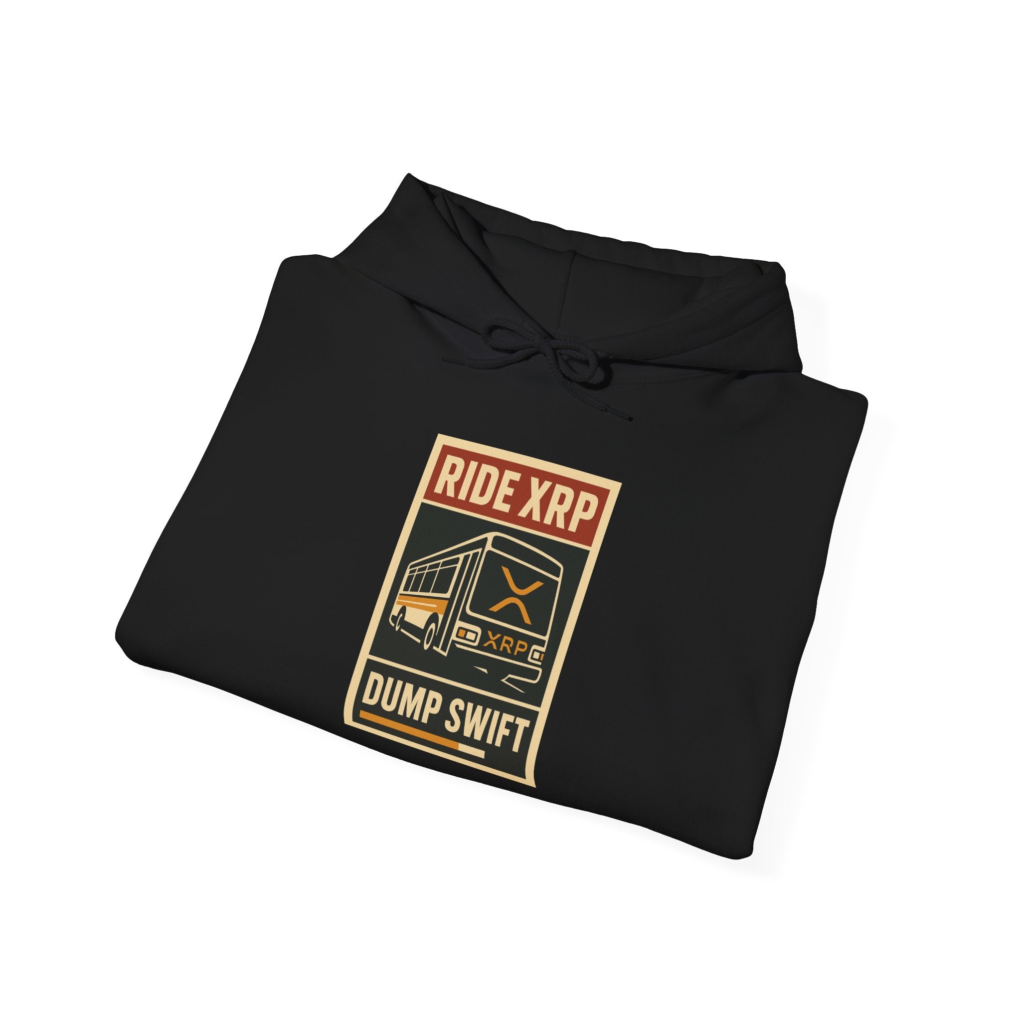 XRP Crypto Hoodie — "Ride XRP, Dump Swift" Retro Badge