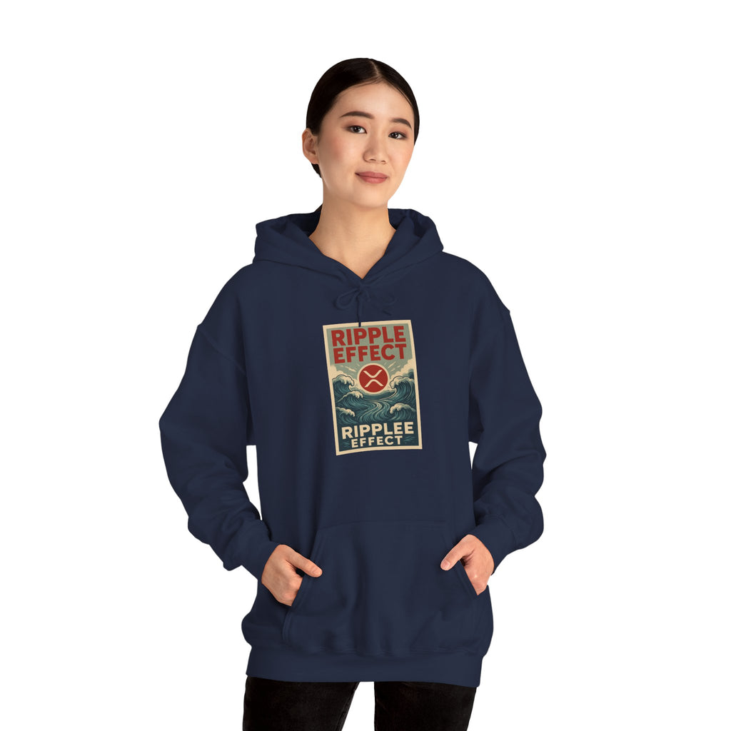 Ripple Effect Hoodie – Vintage Ocean Wave Graphic Hooded Sweatshirt