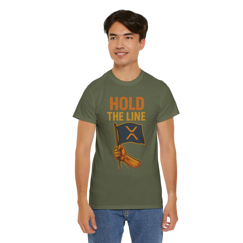 Hold The Line Tee — Bold Flag Graphic Cryptocurrency XRP Shirt