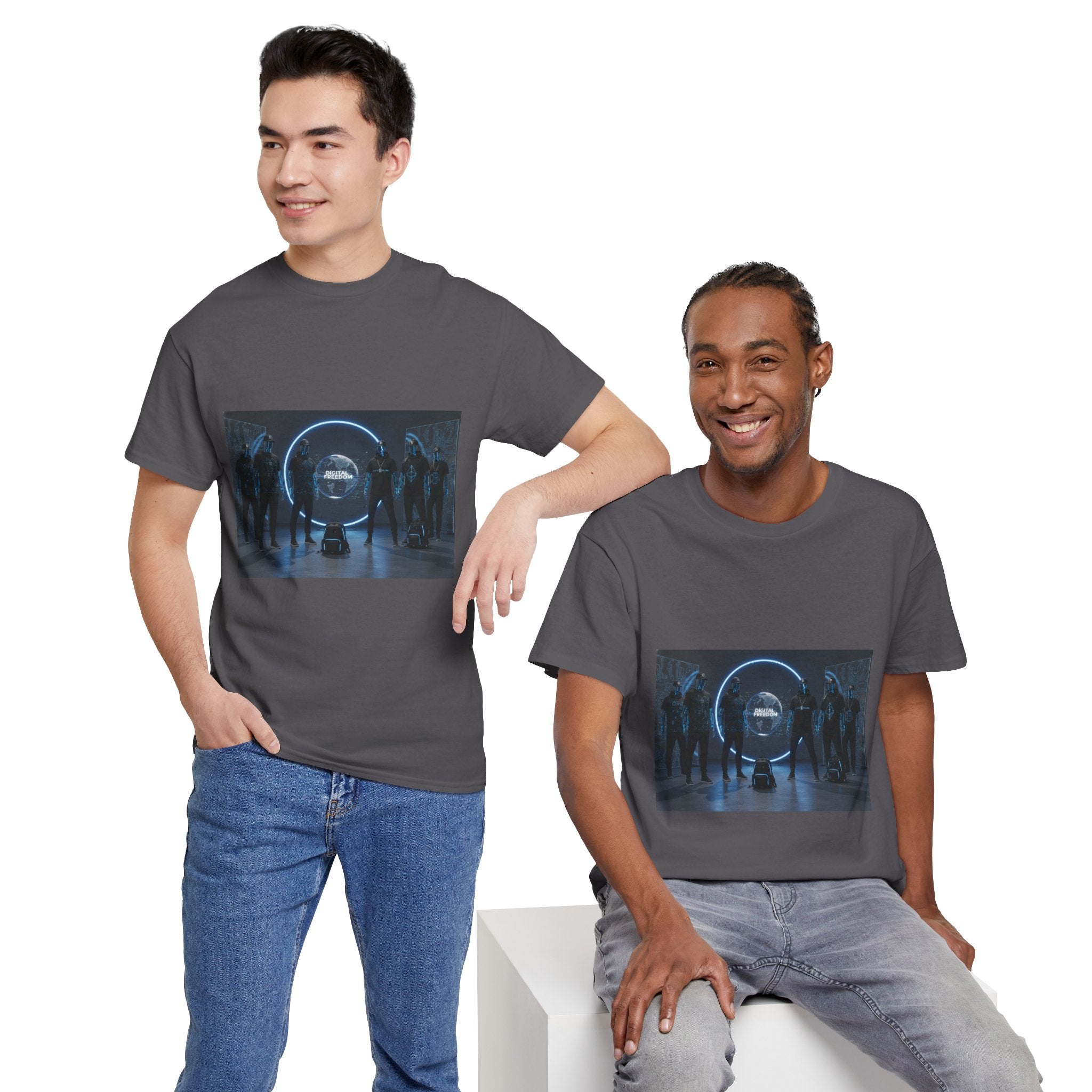 Sci‑Fi Portal Graphic Tee — Futuristic Neon Crew T-Shirt