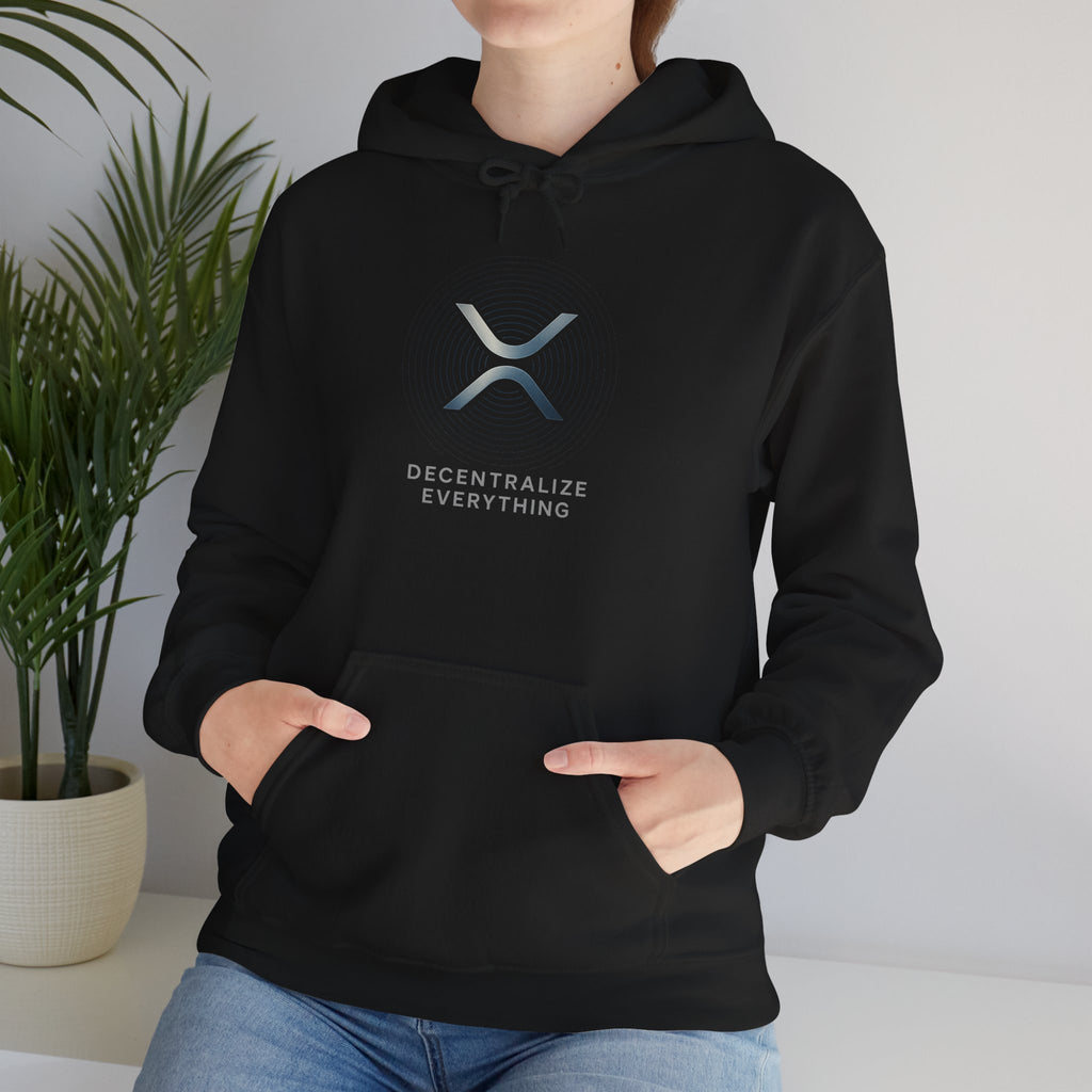 XRP 'Decentralize Everything' Hoodie — Minimal Crypto Logo Pullover