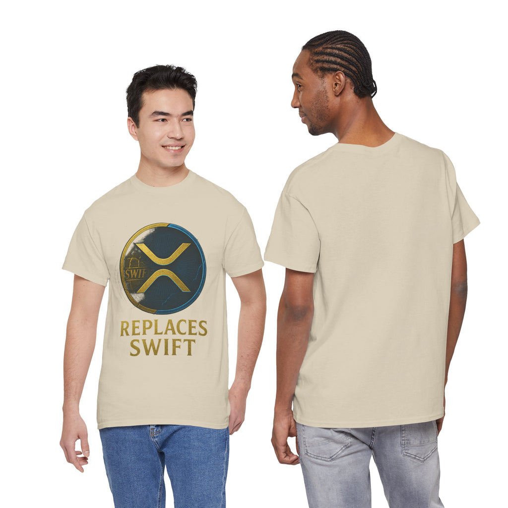 XRP 'Replaces Swift' Cotton Tee — Crypto Ripple Logo T-Shirt