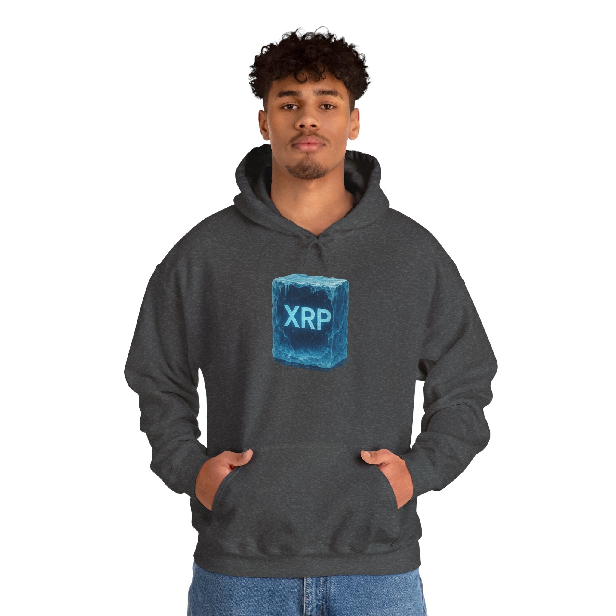 XRP Frozen Cube Hoodie — Crypto Ice Block Sweater for XRP Fans