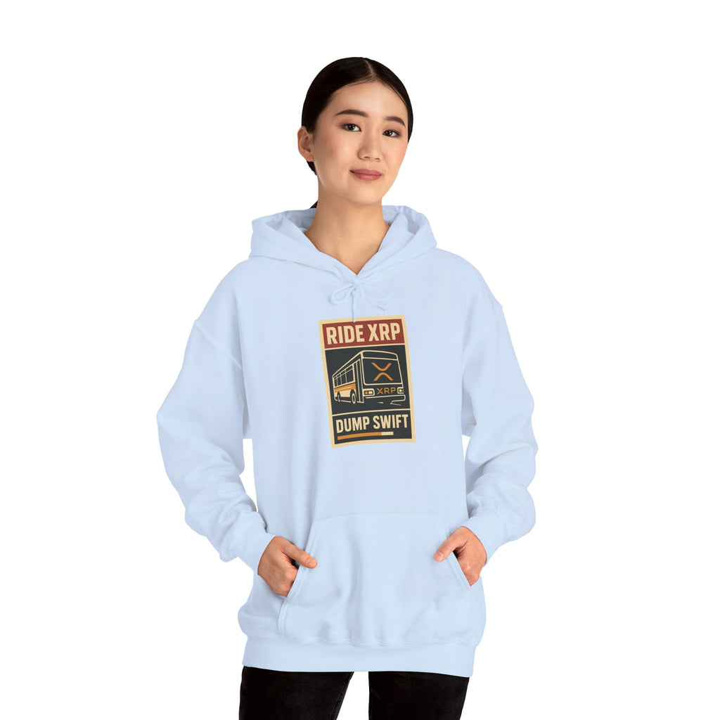XRP Crypto Hoodie — "Ride XRP, Dump Swift" Retro Badge