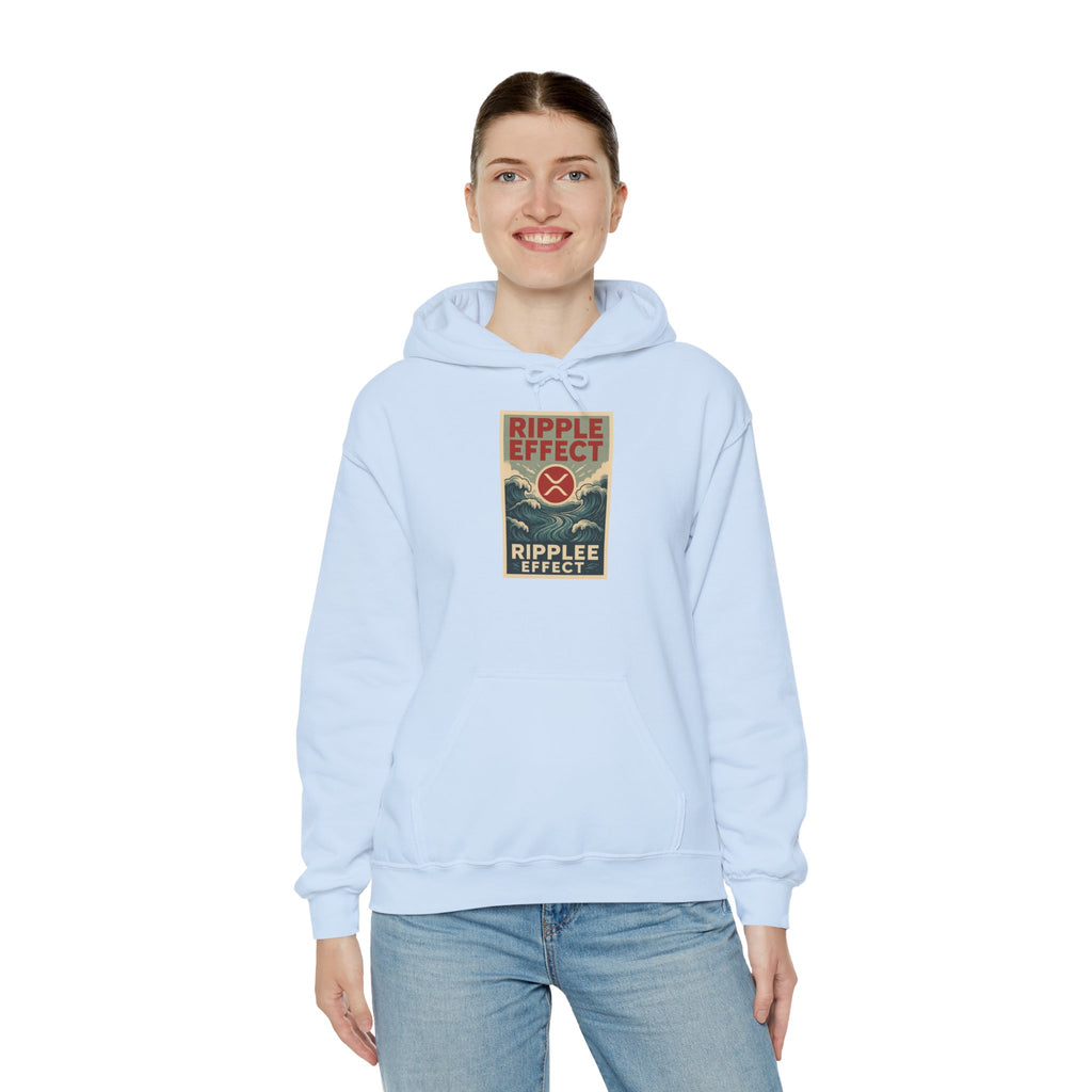 Ripple Effect Hoodie – Vintage Ocean Wave Graphic Hooded Sweatshirt