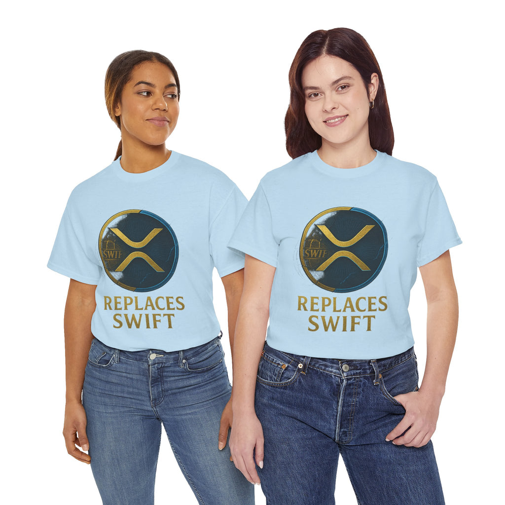 XRP 'Replaces Swift' Cotton Tee — Crypto Ripple Logo T-Shirt