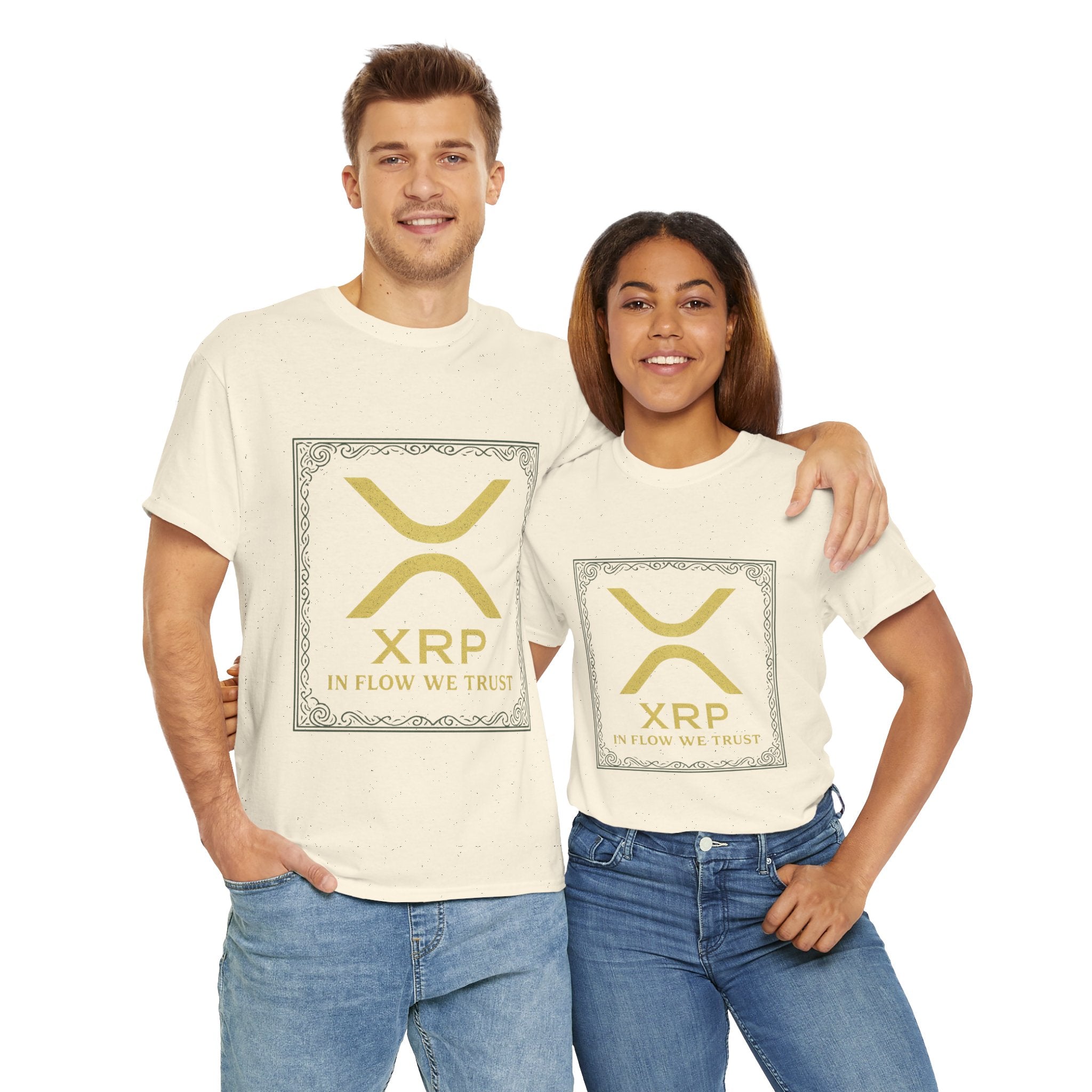 XRP Logo T-Shirt — "In Flow We Trust" Crypto Tee for Ripple Fans