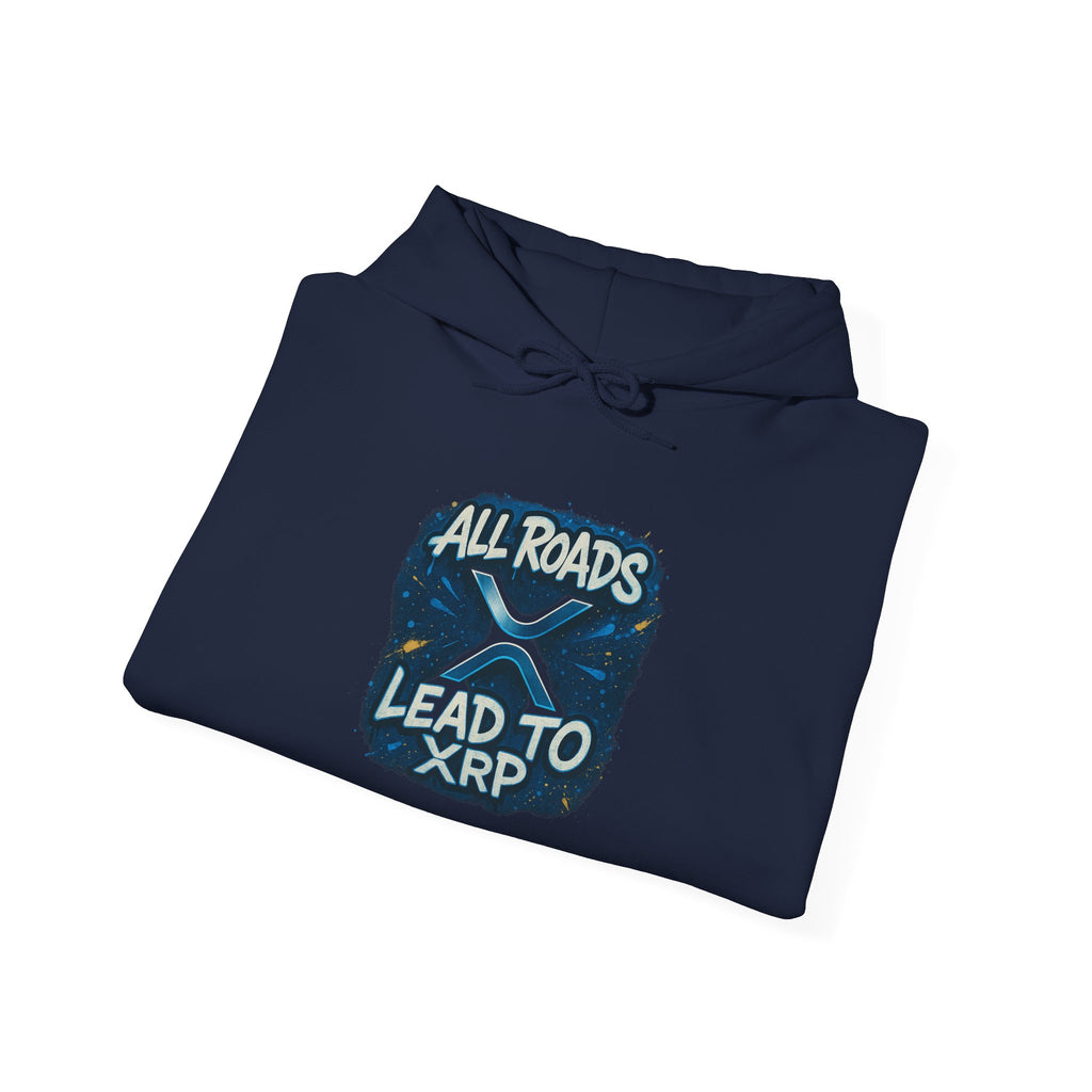 All Roads Lead to XRP Hoodie – Crypto Ripple Logo Sweatshirt