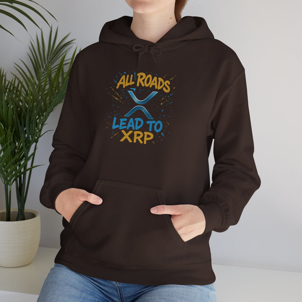 All Roads Lead to XRP Hoodie – Crypto Investor Pullover