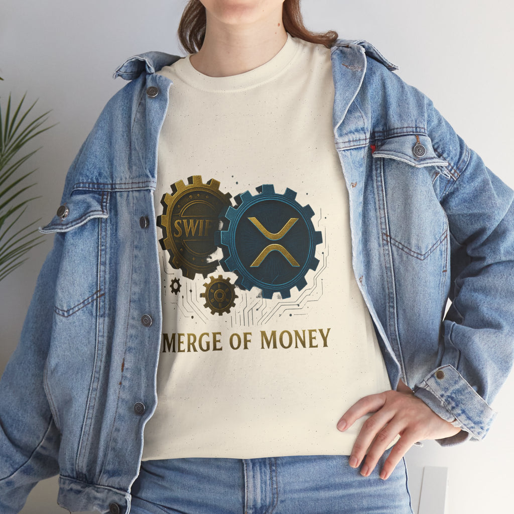 Merge of Money Tee - Cryptocurrency Gears XRP & SWI Crypto T-Shirt