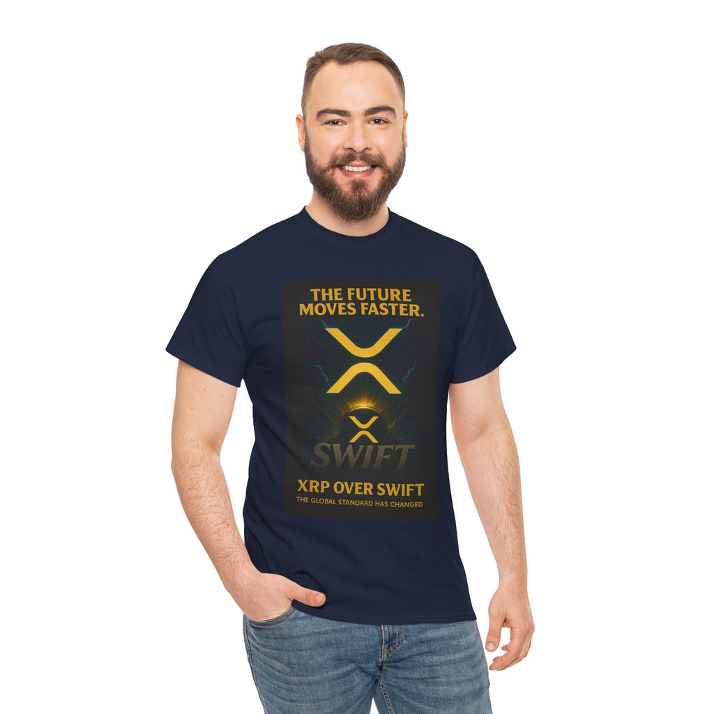 XRP Swift Crypto T-Shirt — “The Future Moves Faster” XRP Over Swift Tee
