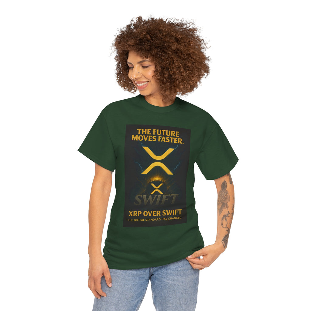 XRP Swift Crypto T-Shirt — “The Future Moves Faster” XRP Over Swift Tee