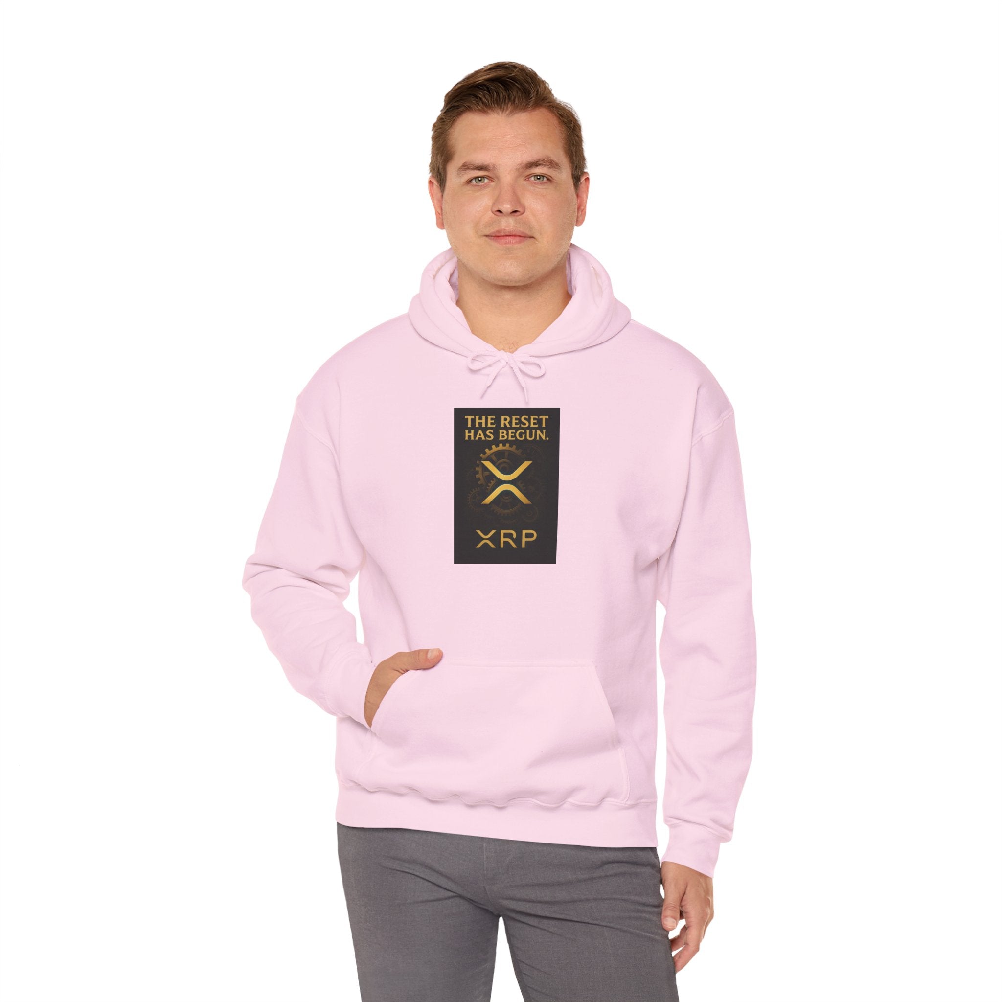 XRP Hoodie — "The Reset Has Begun" Crypto Logo Pullover