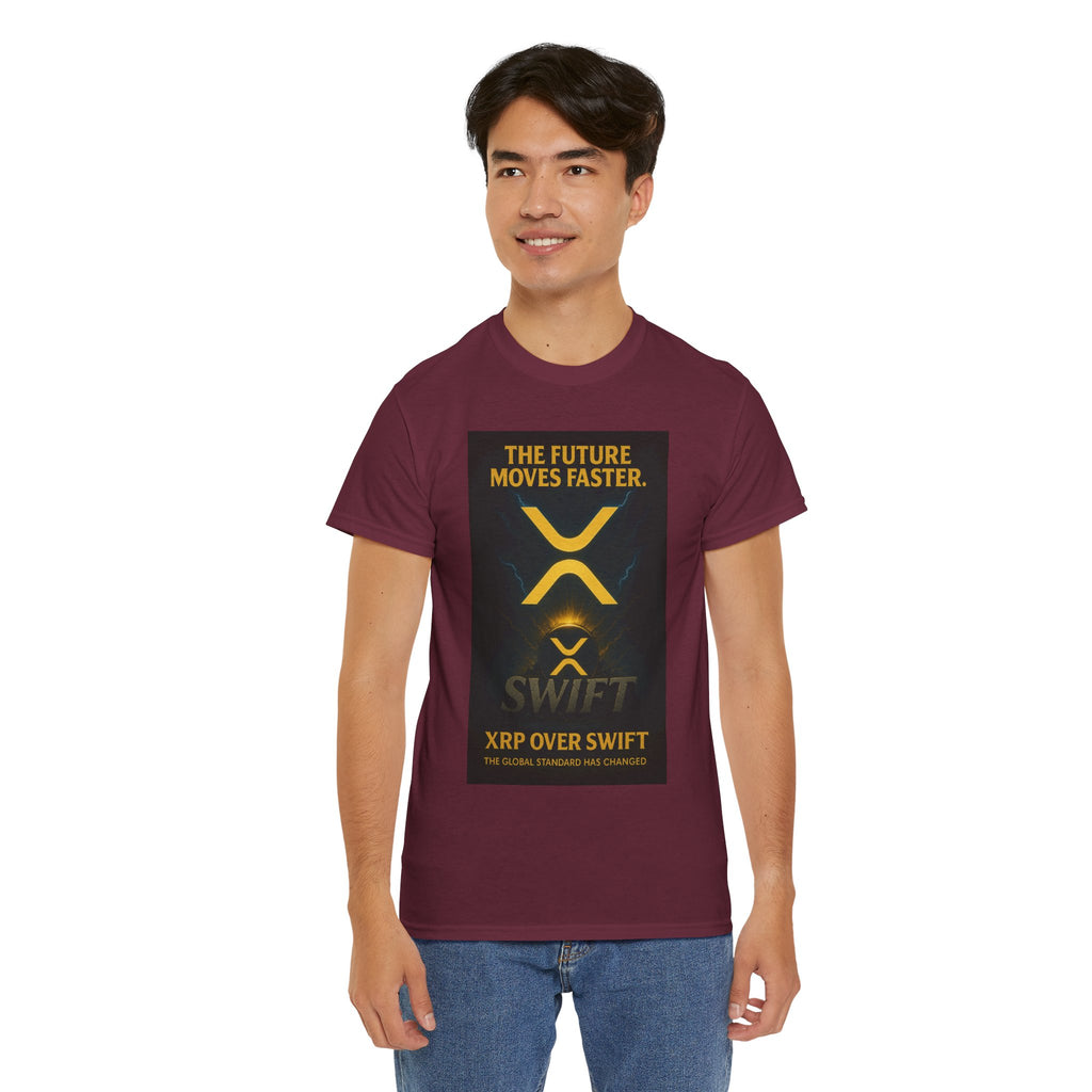 XRP Swift Crypto T-Shirt — “The Future Moves Faster” XRP Over Swift Tee