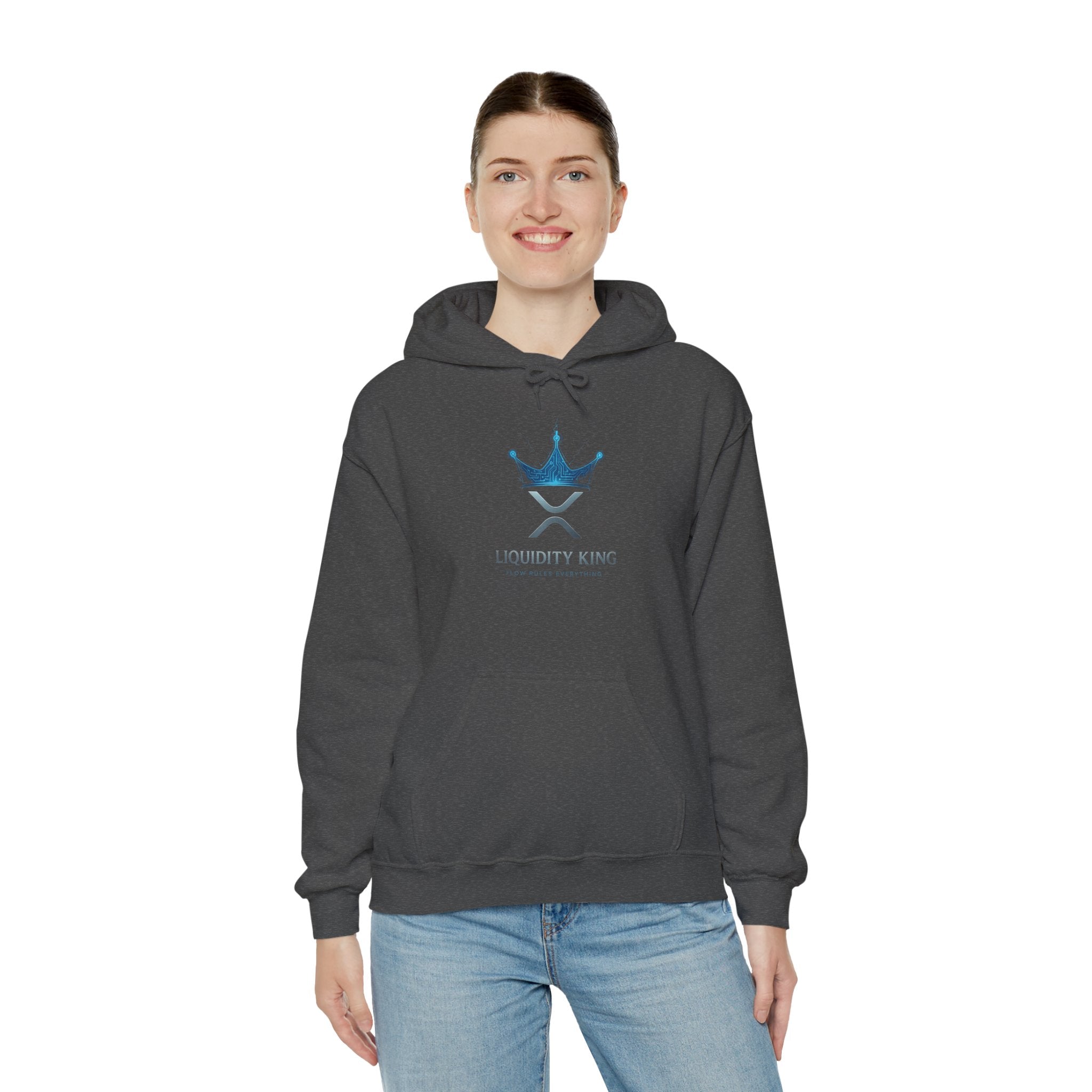 Liquidity King Hoodie — Blue Crown Logo Pullover
