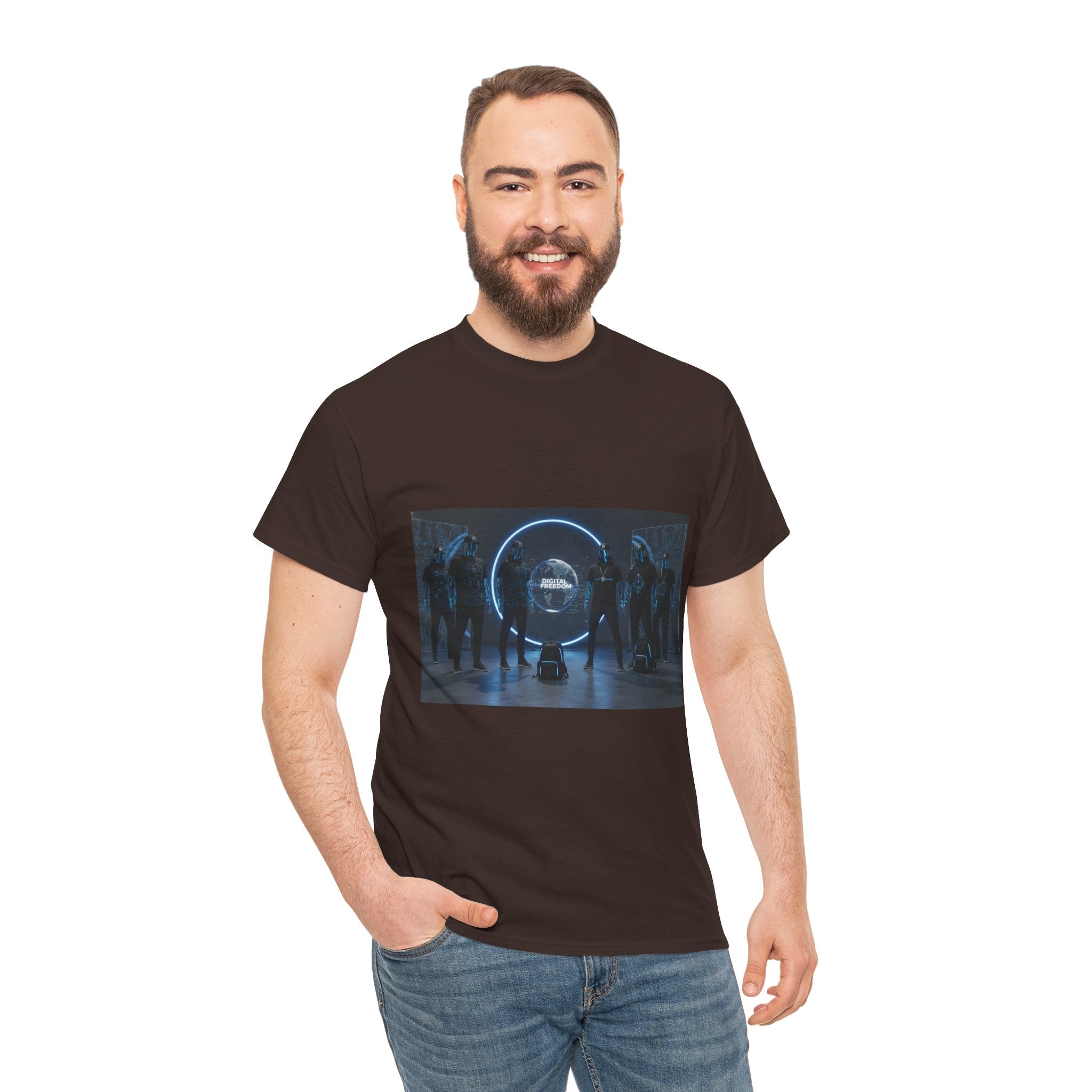 Sci‑Fi Portal Graphic Tee — Futuristic Neon Crew T-Shirt