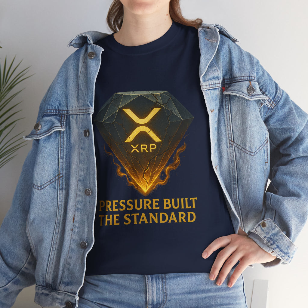 XRP Diamond Tee — "Pressure Built The Standard" Crypto Graphic T‑Shirt